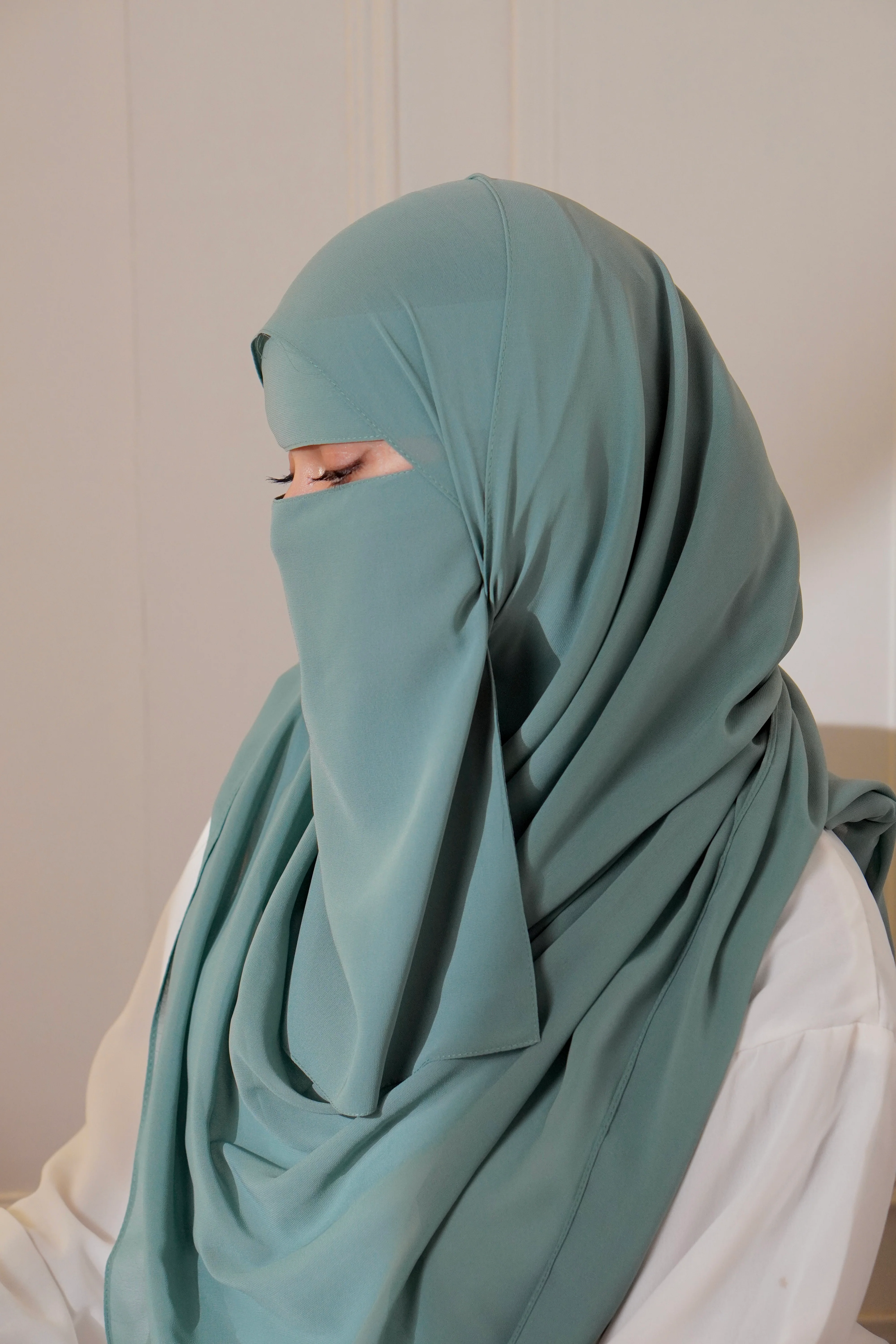 Matching Niqab Set - Sea Green - Image 4