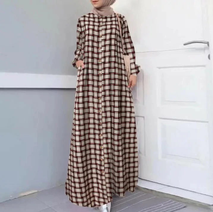 Checkered Maxi Dress - Image 3