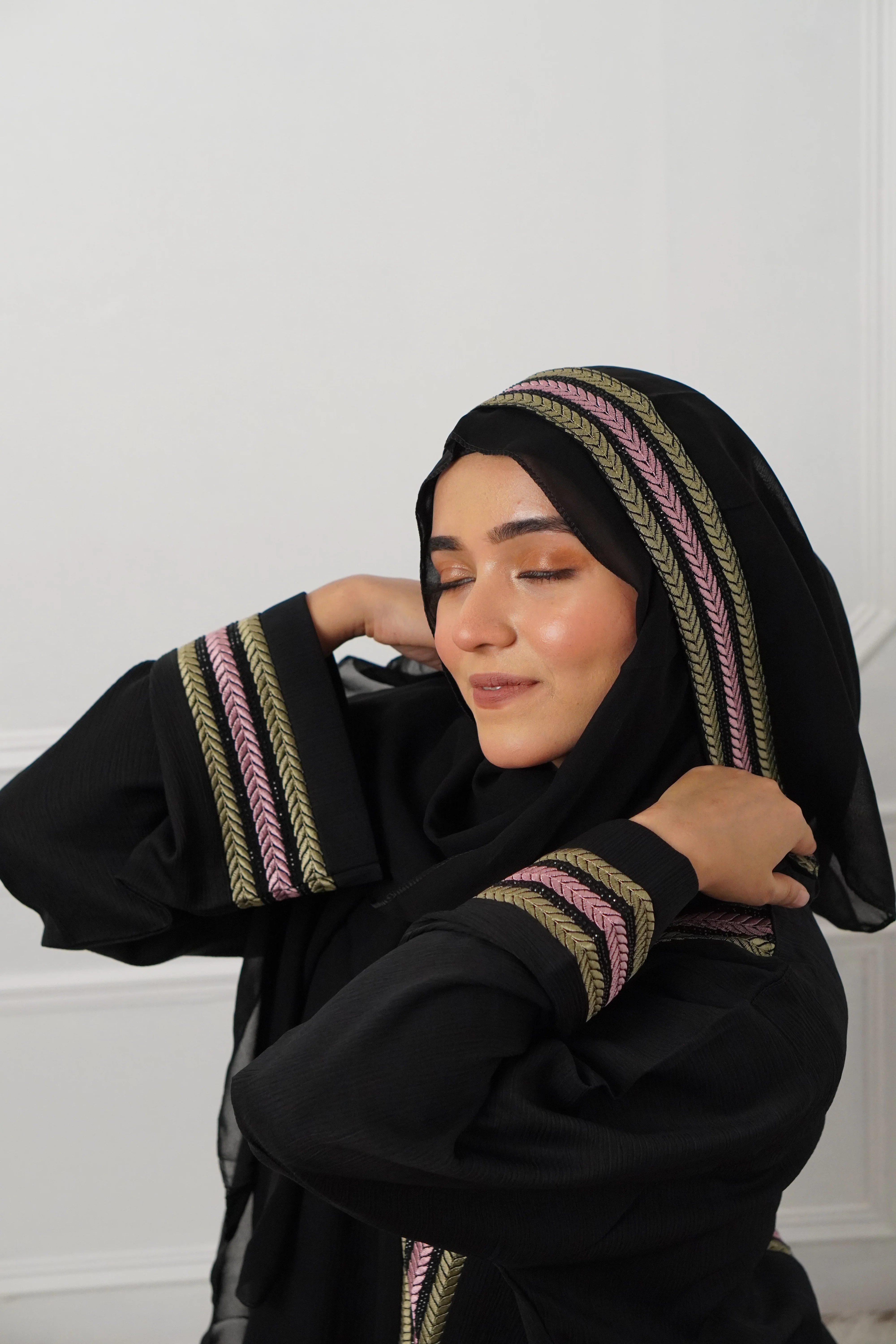 MESBAH ABAYA - Pink & Green - Image 10