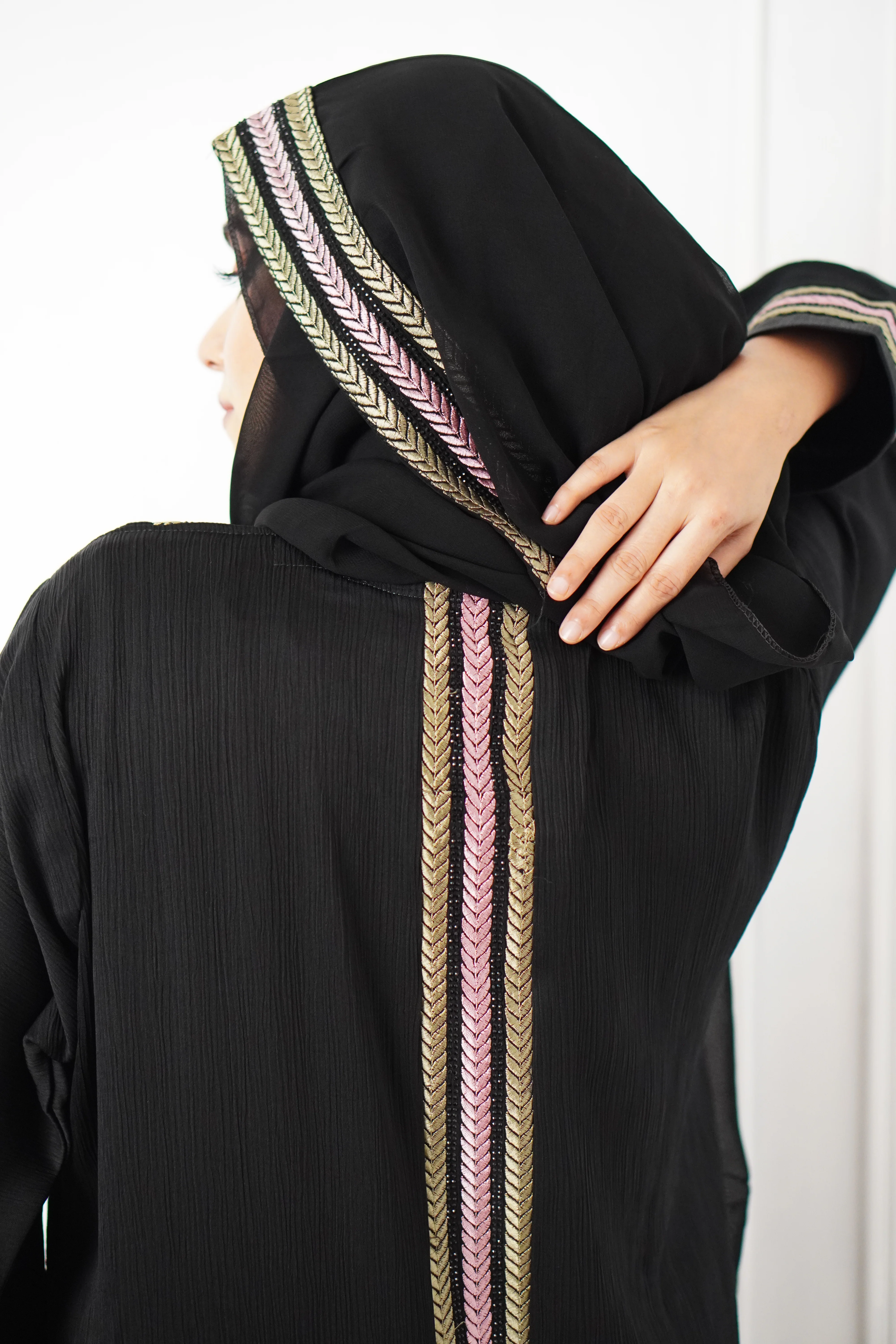 MESBAH ABAYA - Pink & Green - Image 5