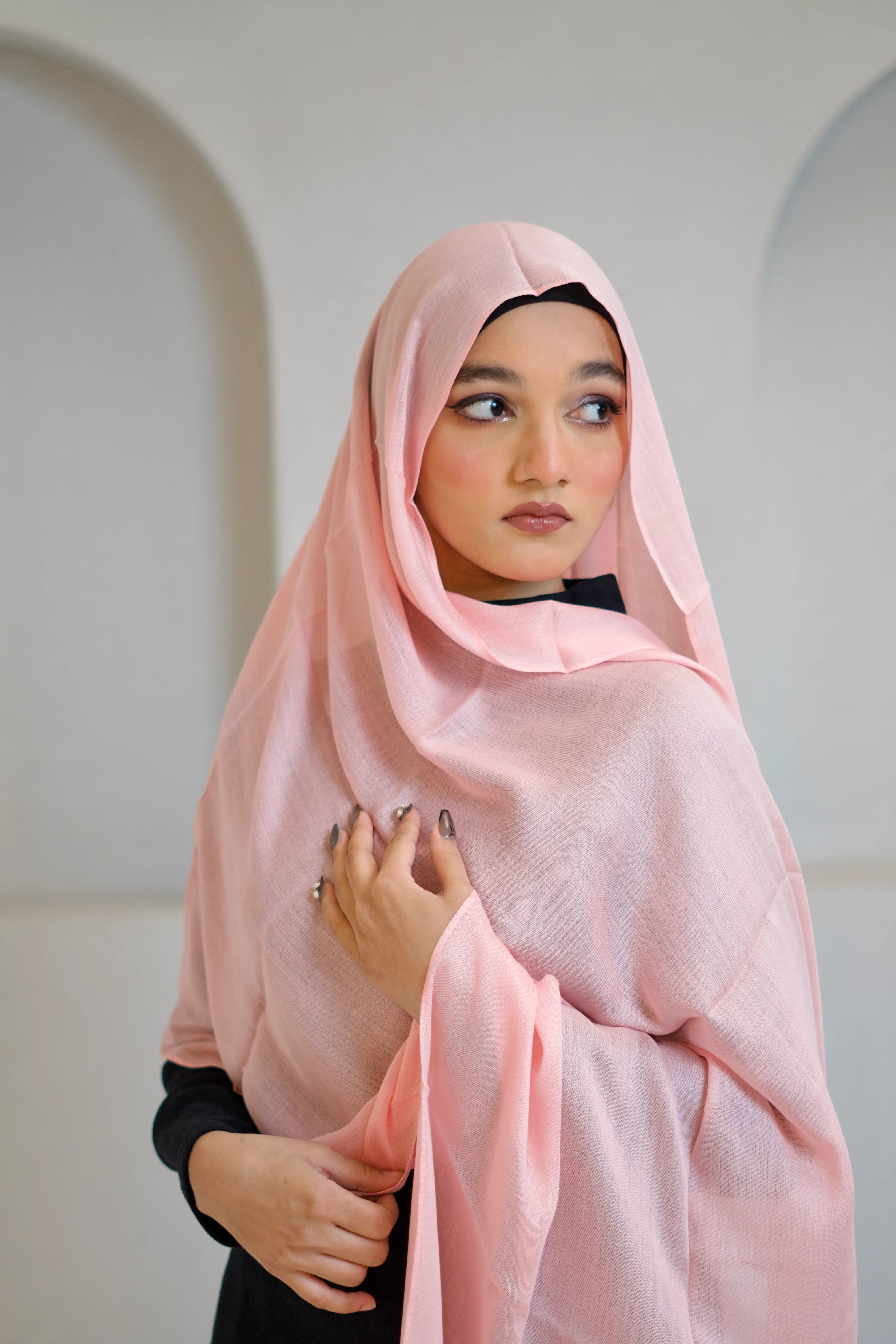 Modal Hijab #32 Pastel Peach - Image 4