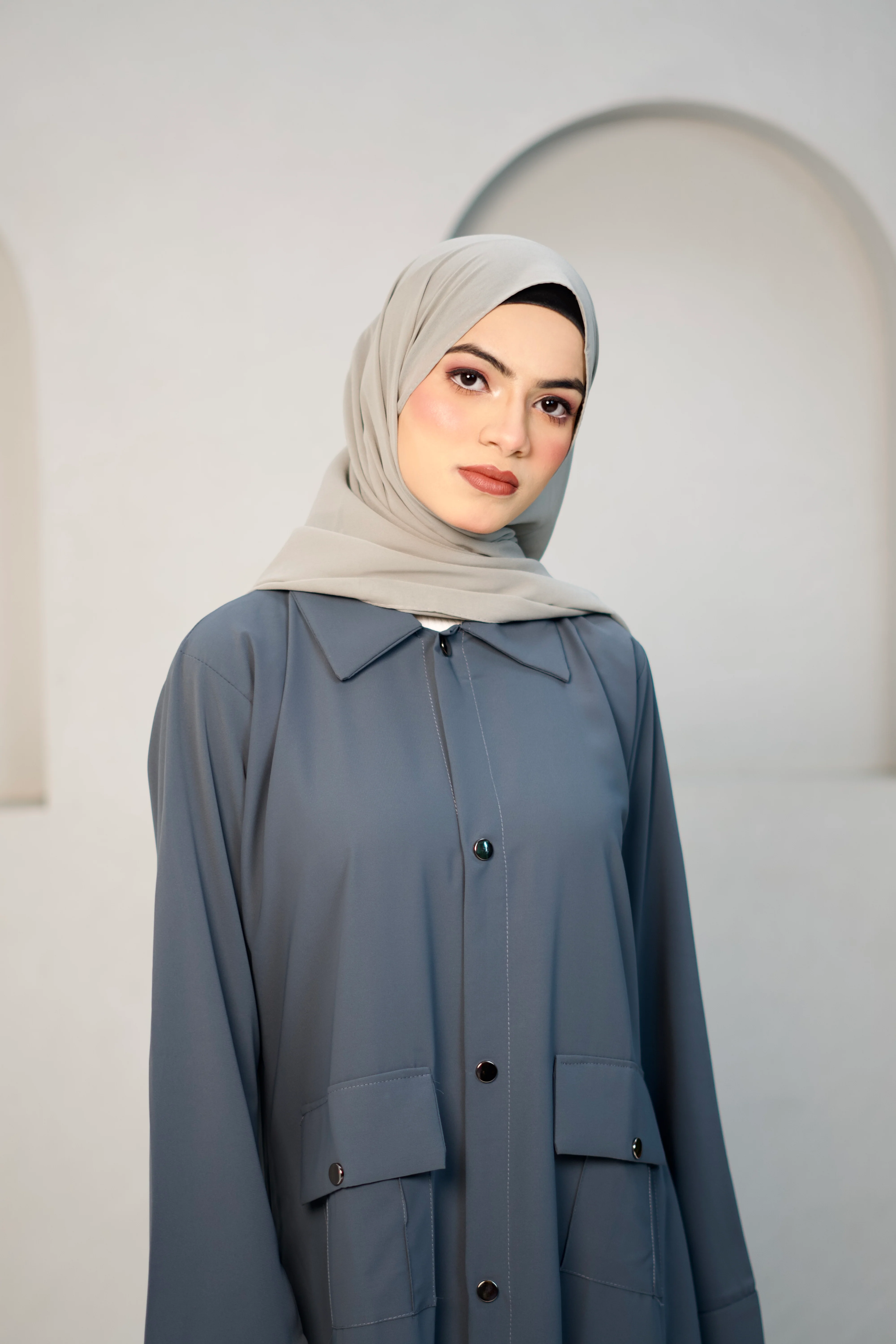 Modest Shirt Dress - Sterling Grey - Image 11