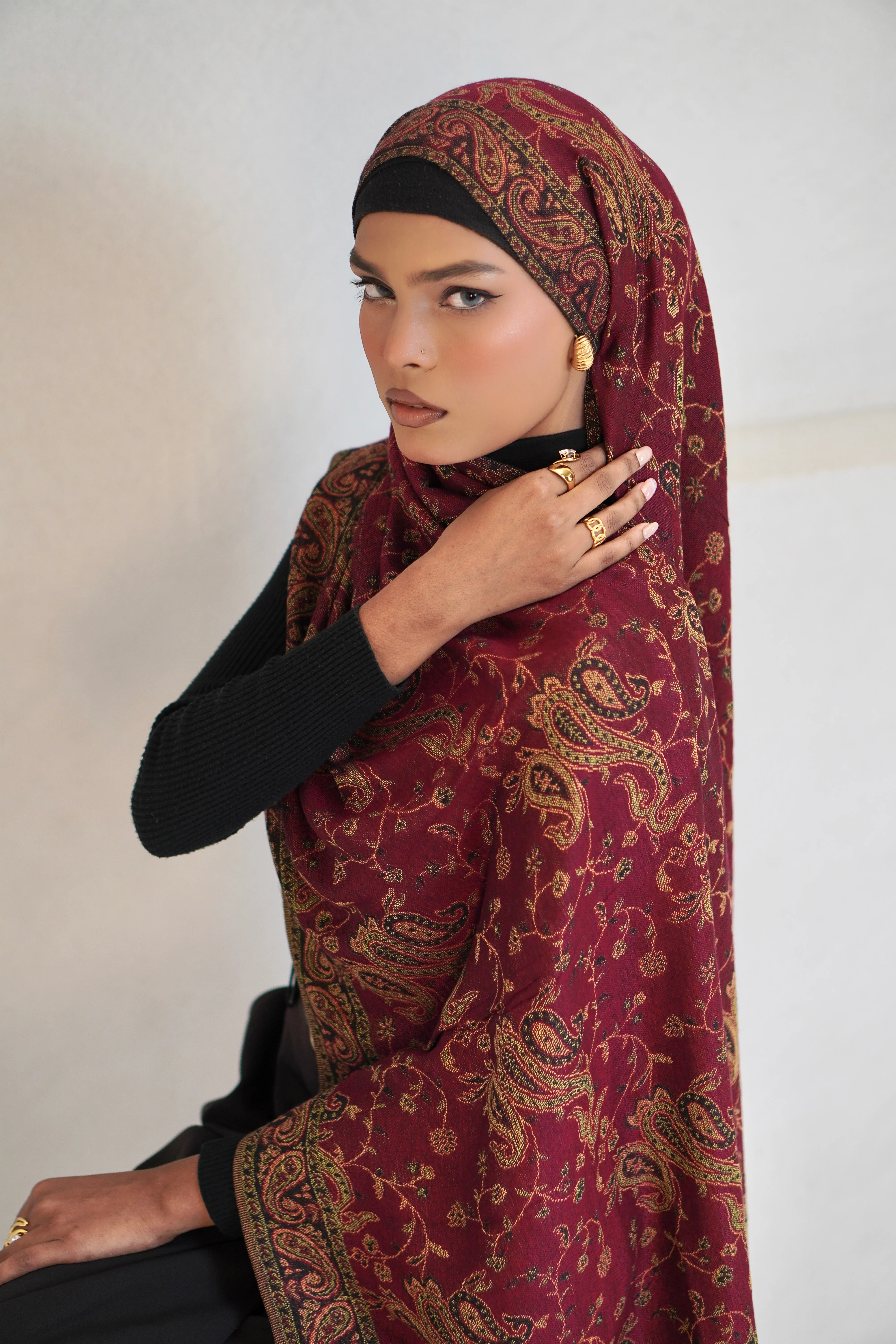 Pashmina Hijab - Mehroon
