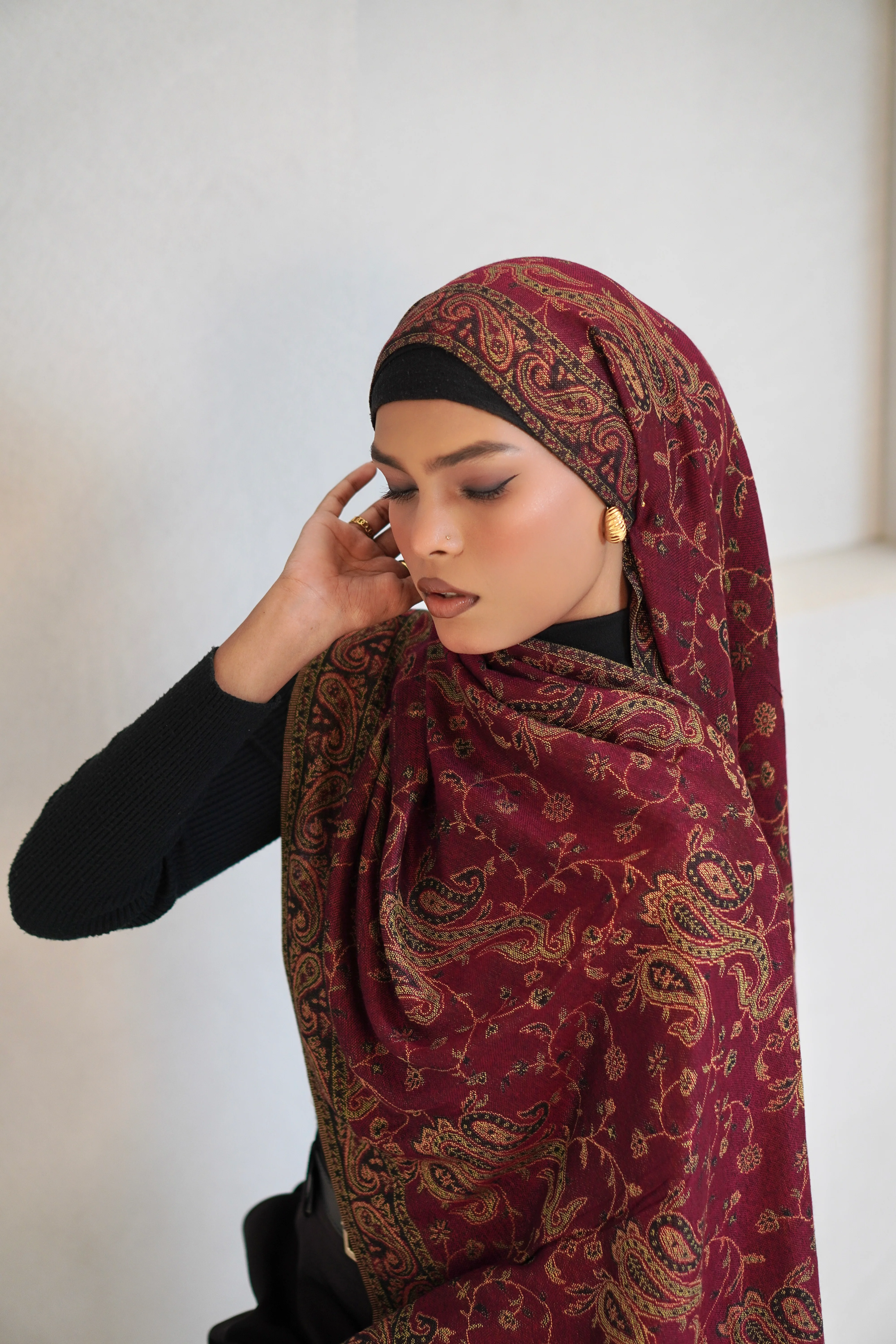 Pashmina Hijab - Mehroon - Image 10
