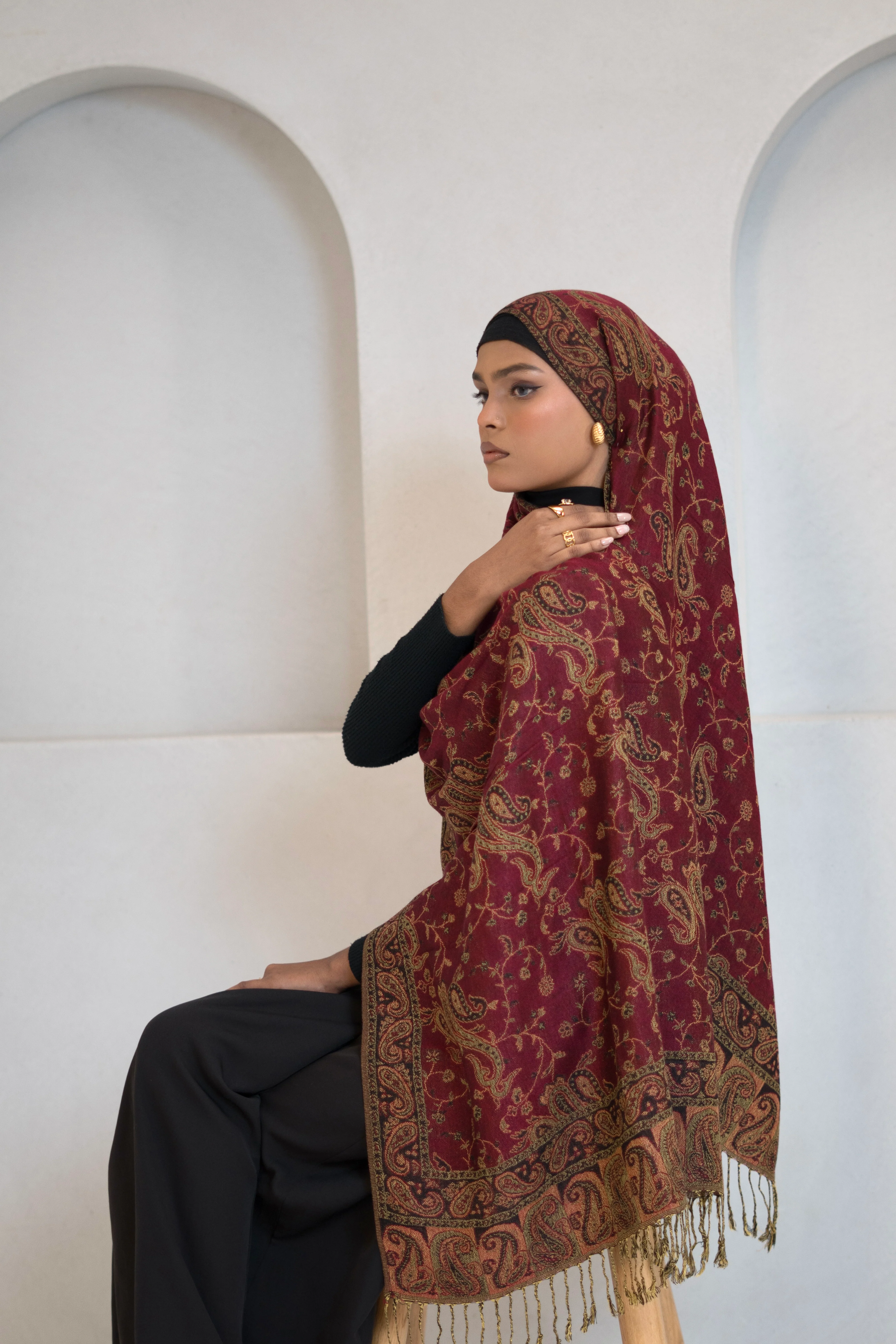 Pashmina Hijab - Mehroon - Image 2