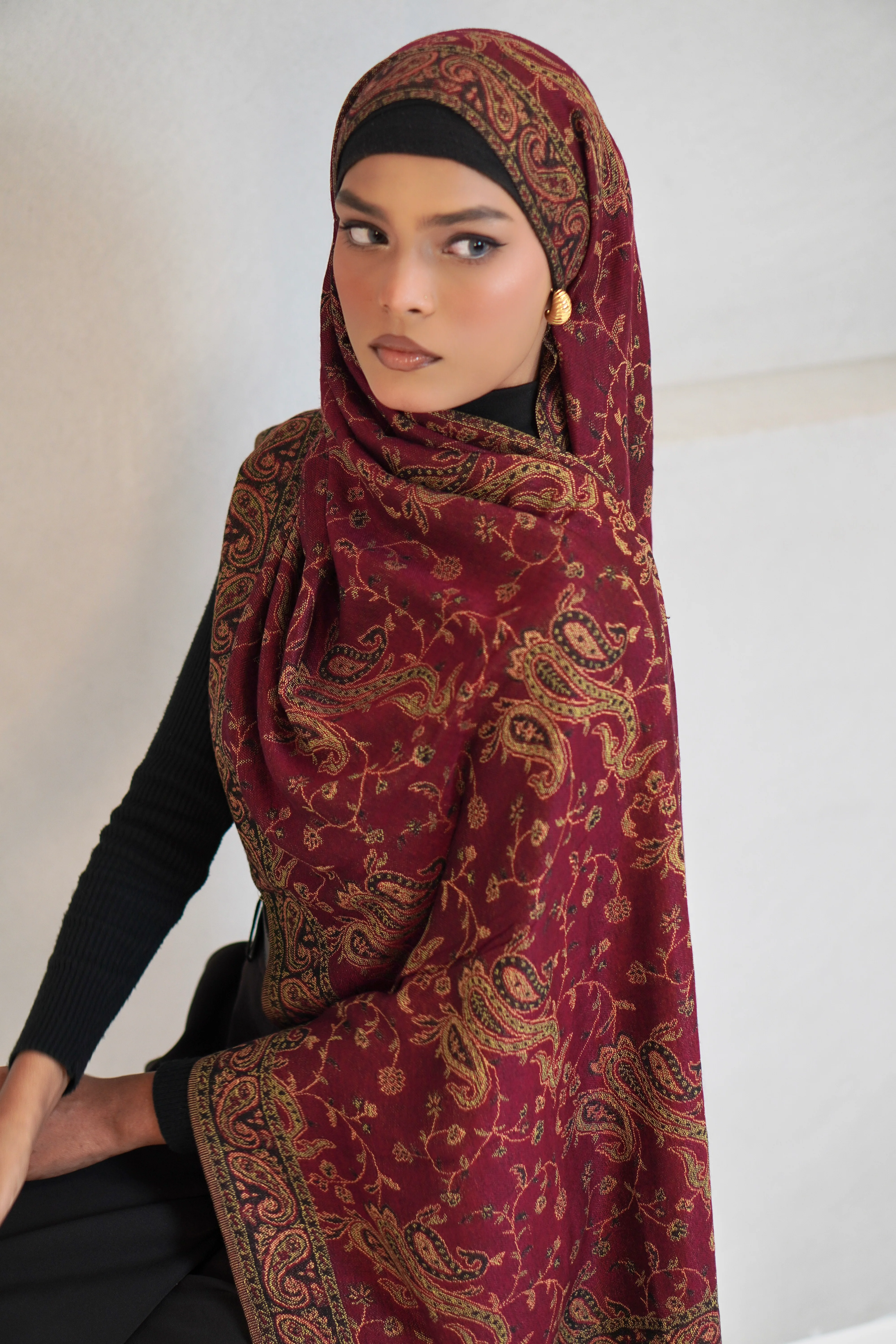 Pashmina Hijab - Mehroon - Image 6