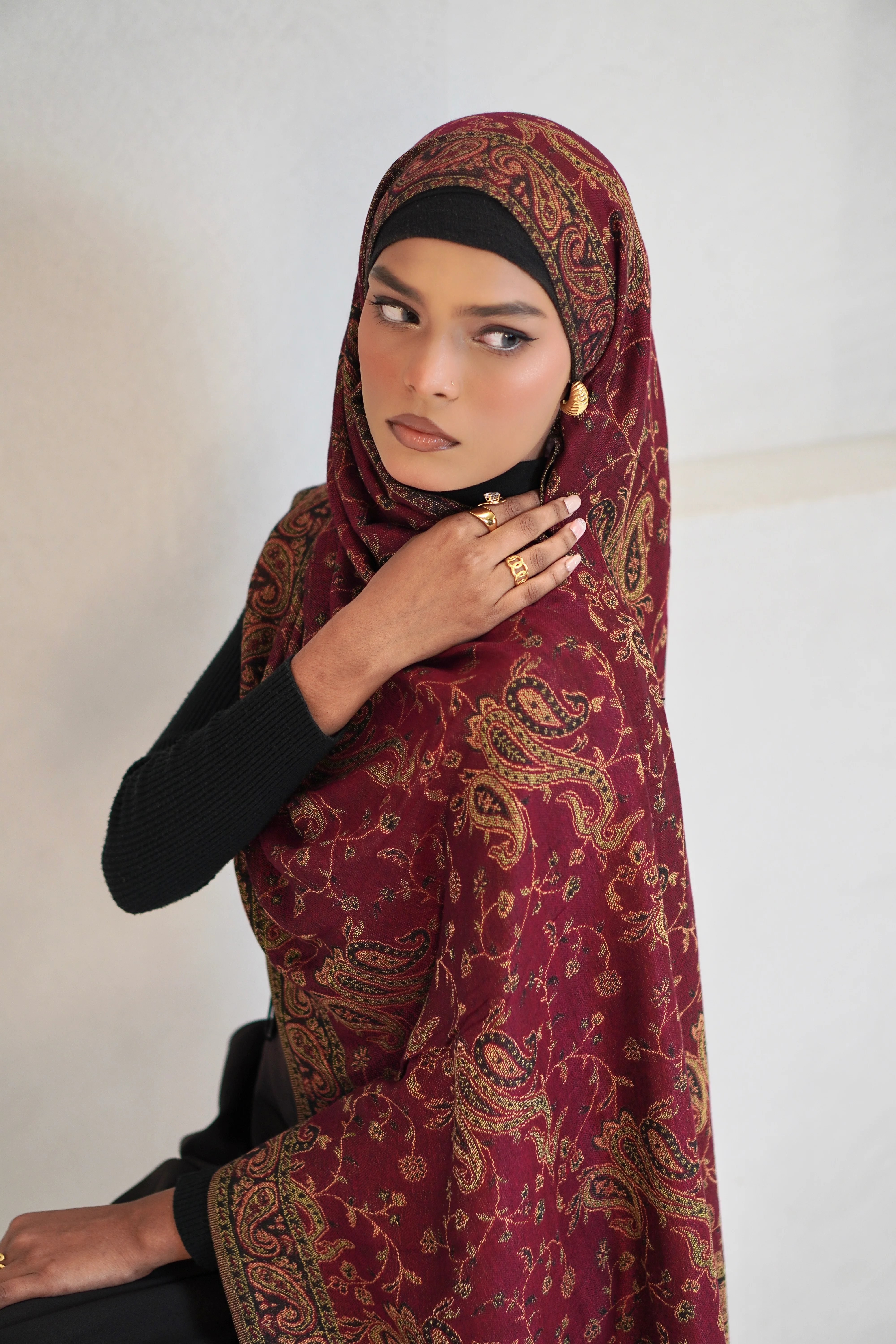 Pashmina Hijab - Mehroon - Image 7