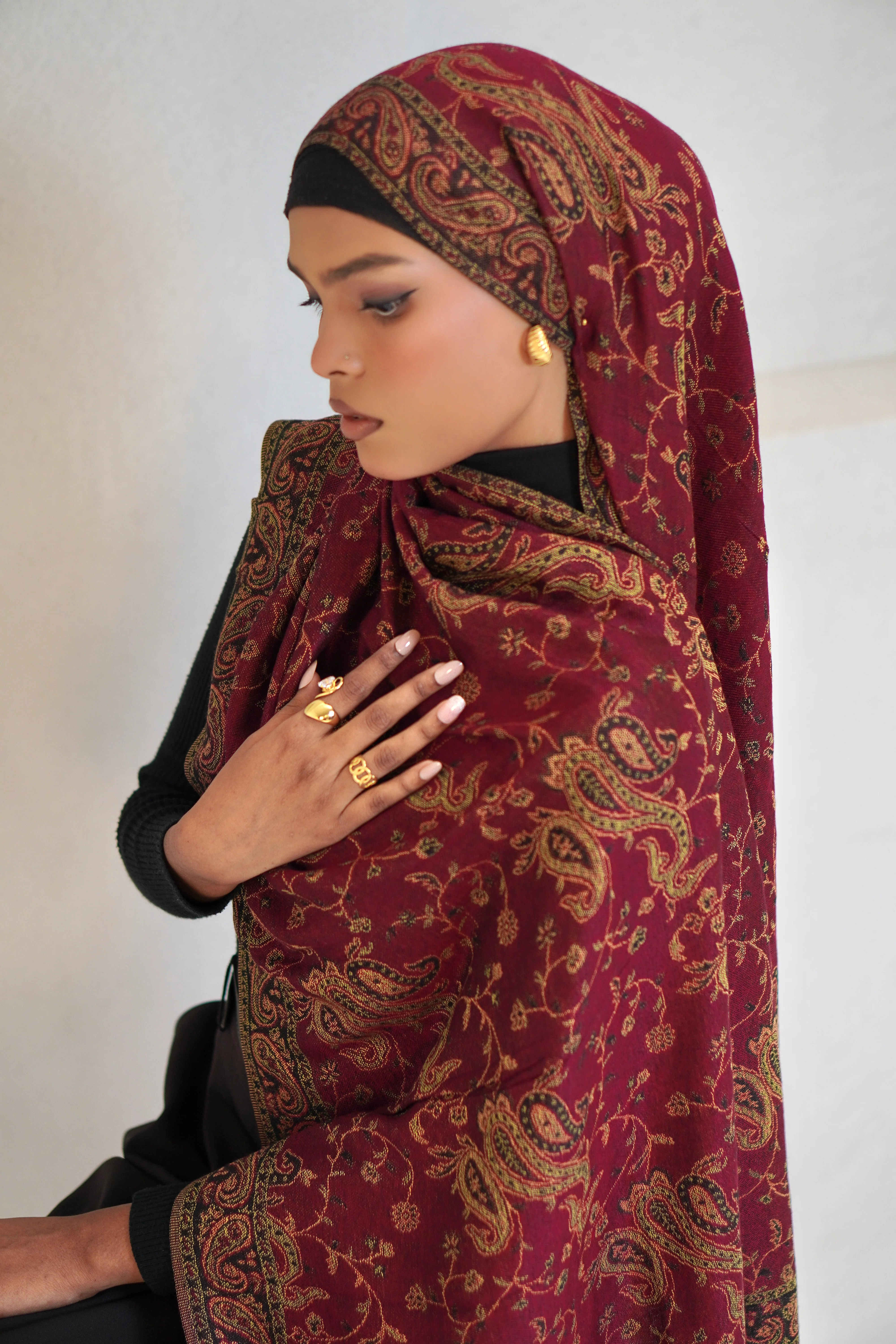 Pashmina Hijab - Mehroon - Image 8