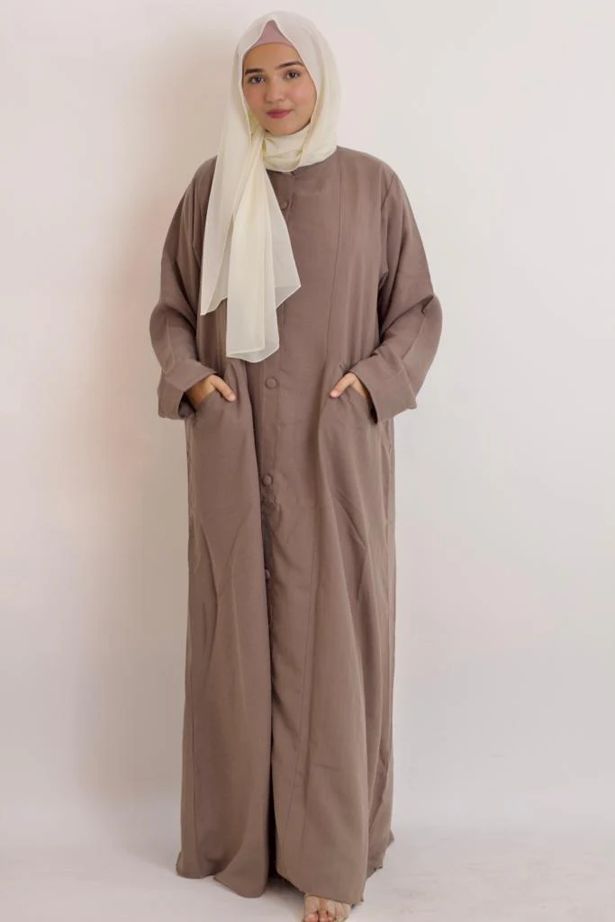 Pocket Abayah - Beige - Image 3