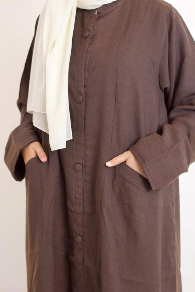 Pocket Abayah - Brown - Image 3