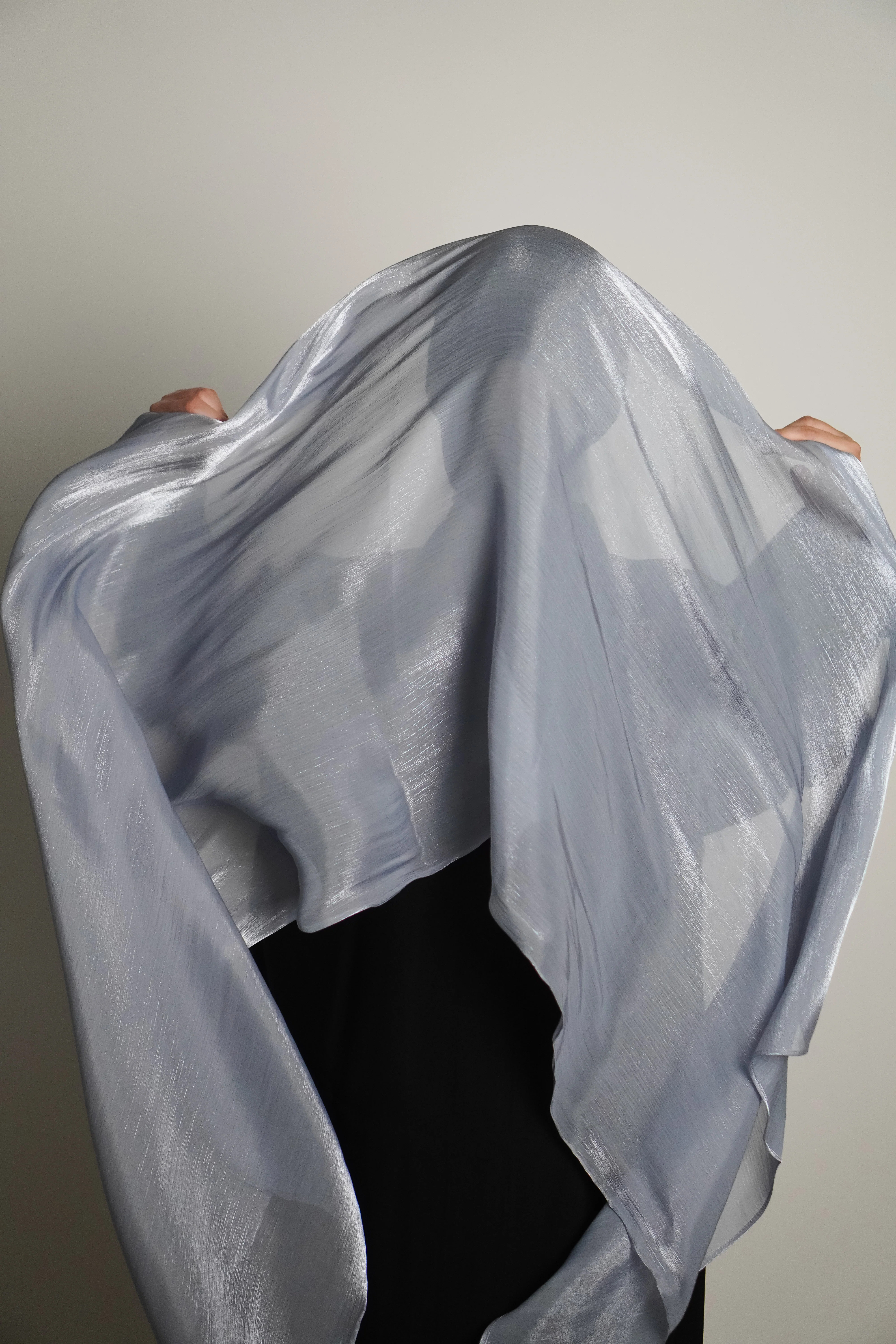 Premium Organza Hijab - Baby Blue - Image 10