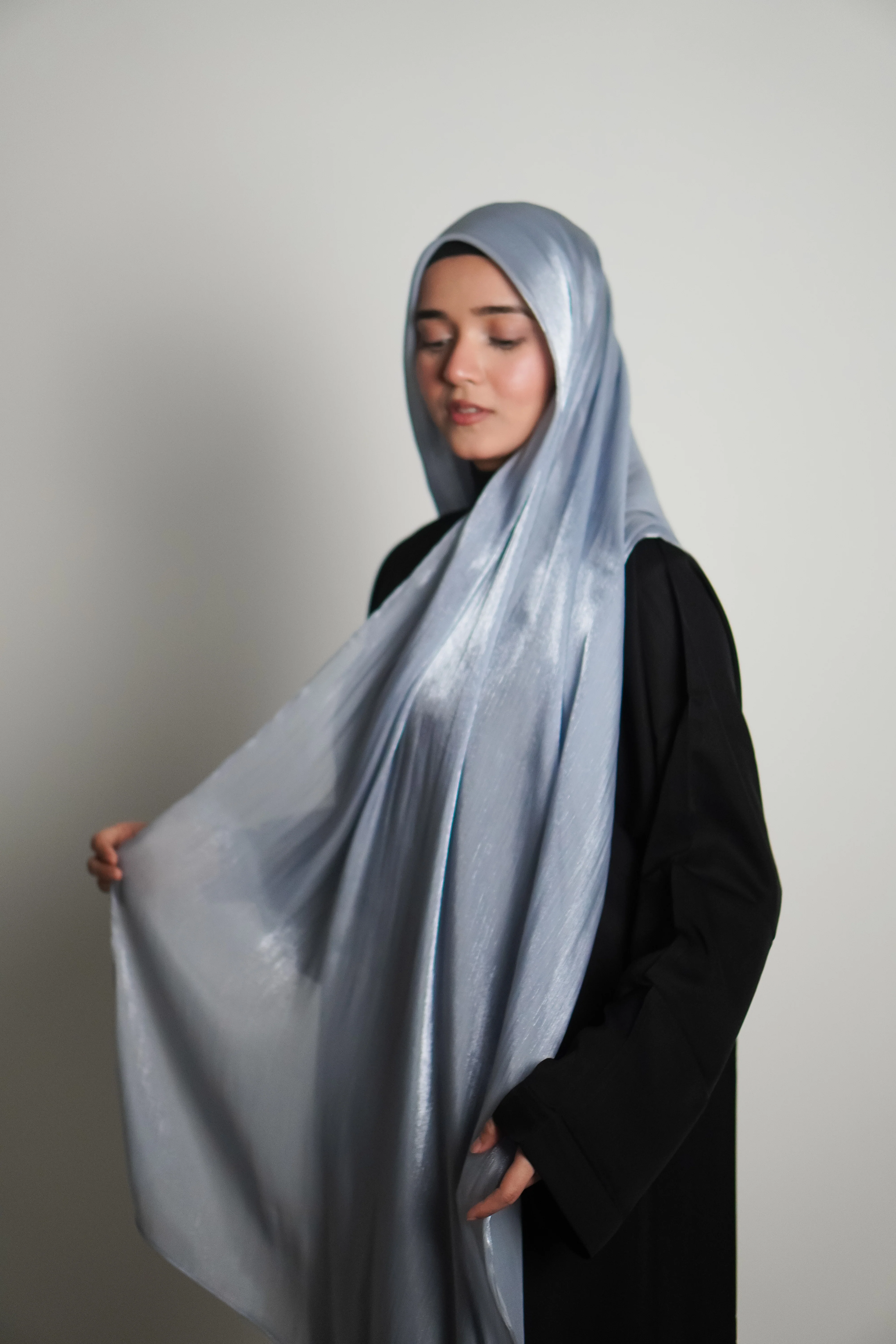 Premium Organza Hijab - Baby Blue - Image 13