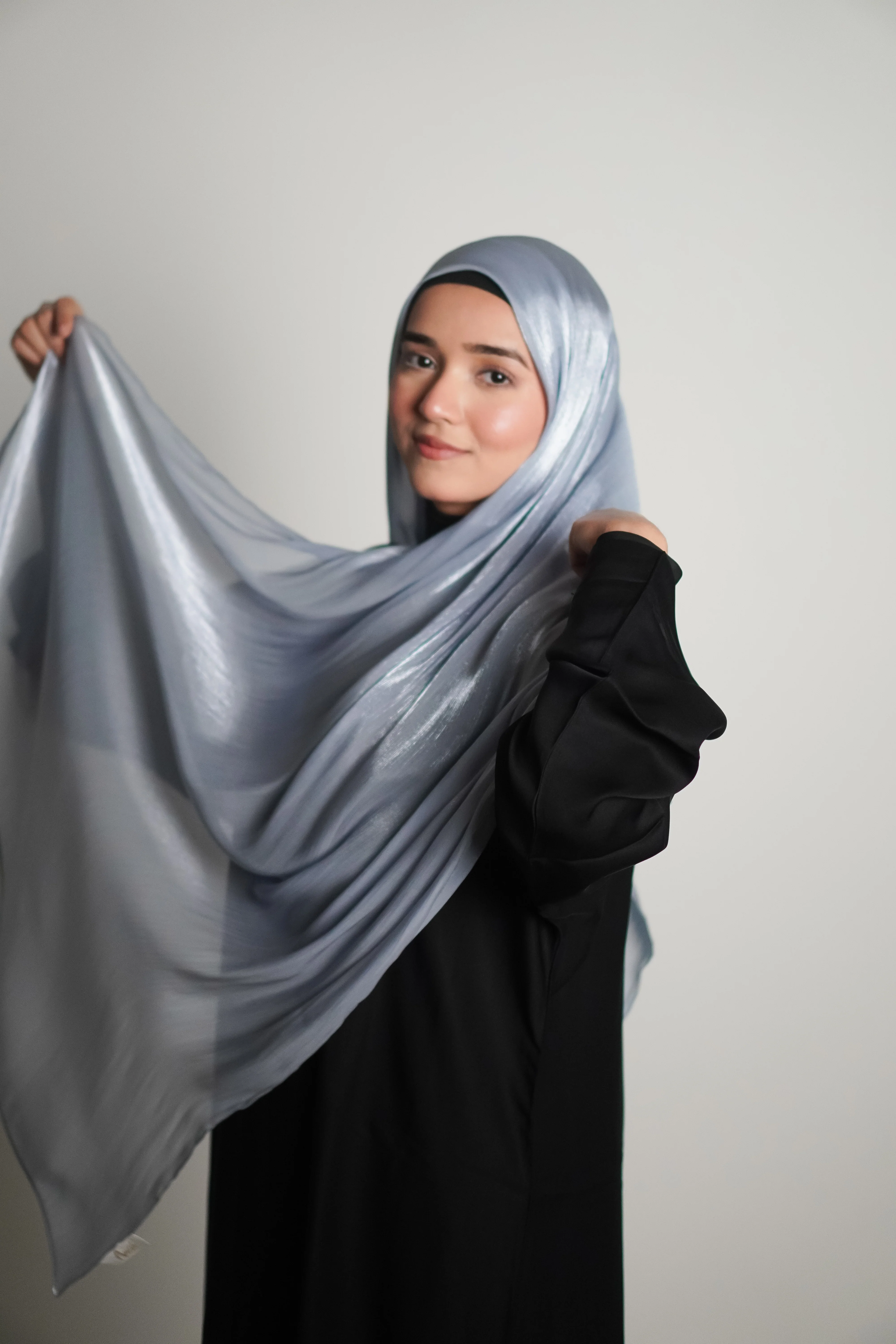 Premium Organza Hijab - Baby Blue - Image 15