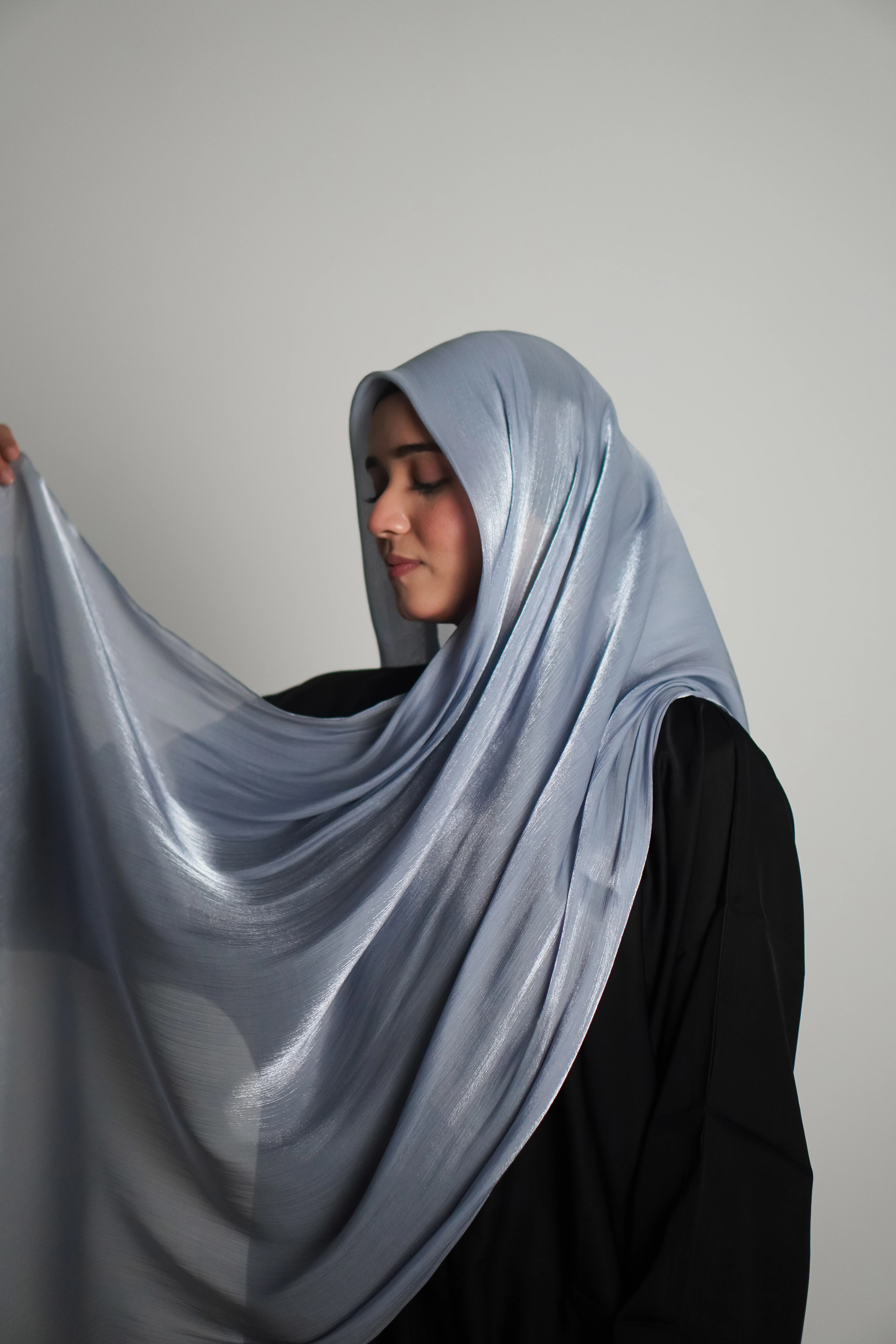 Premium Organza Hijab - Baby Blue - Image 18