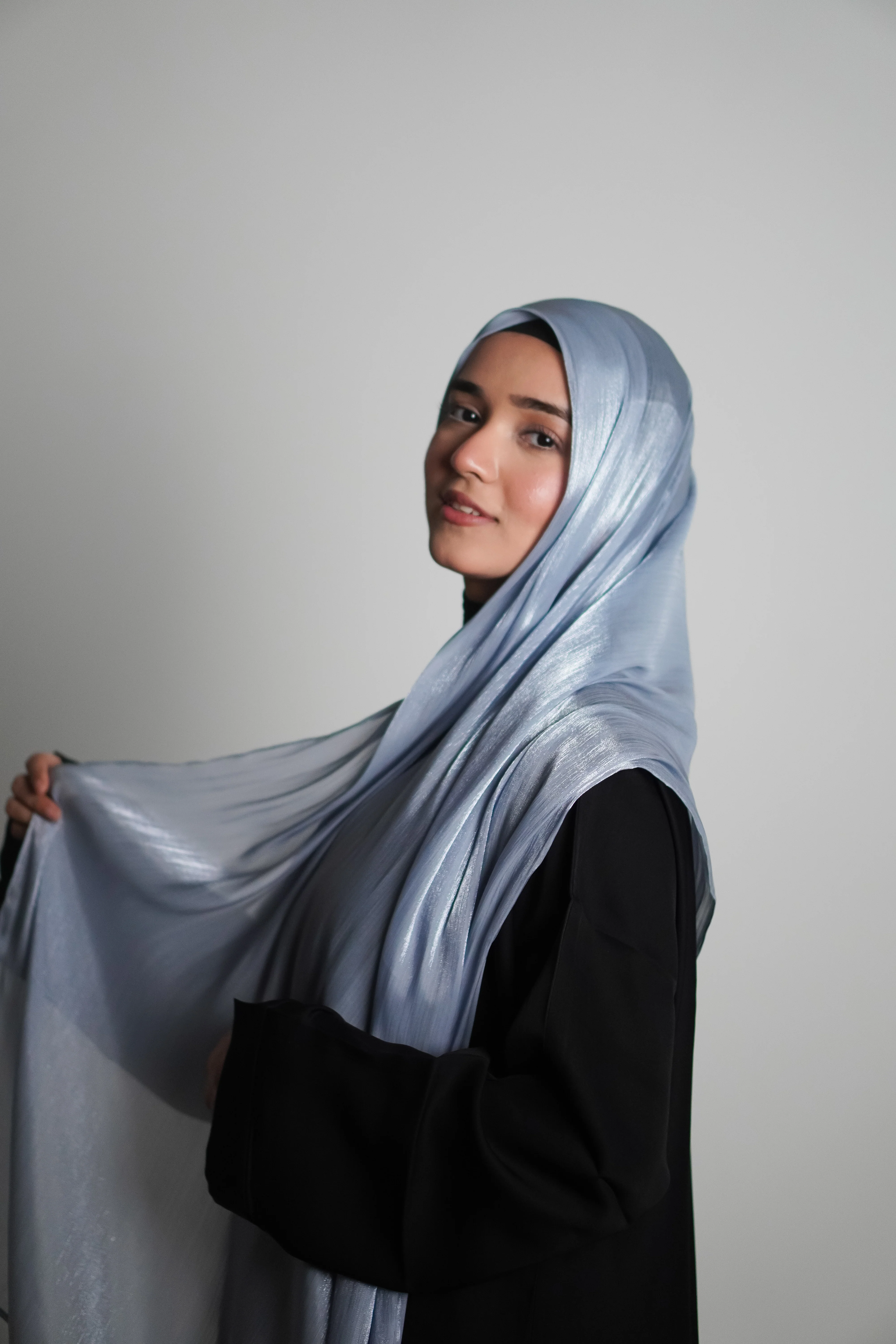 Premium Organza Hijab - Baby Blue - Image 3