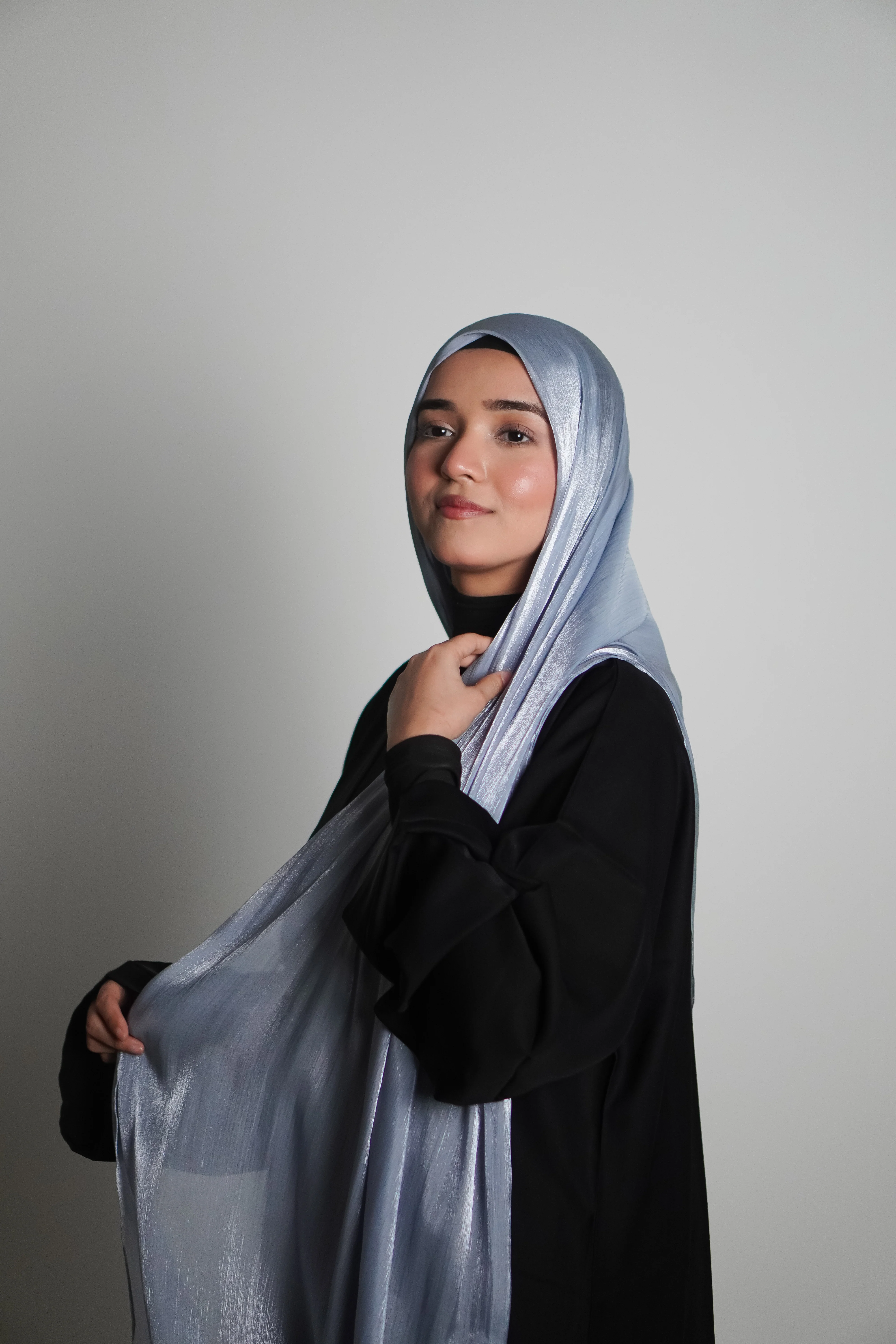 Premium Organza Hijab - Baby Blue - Image 4