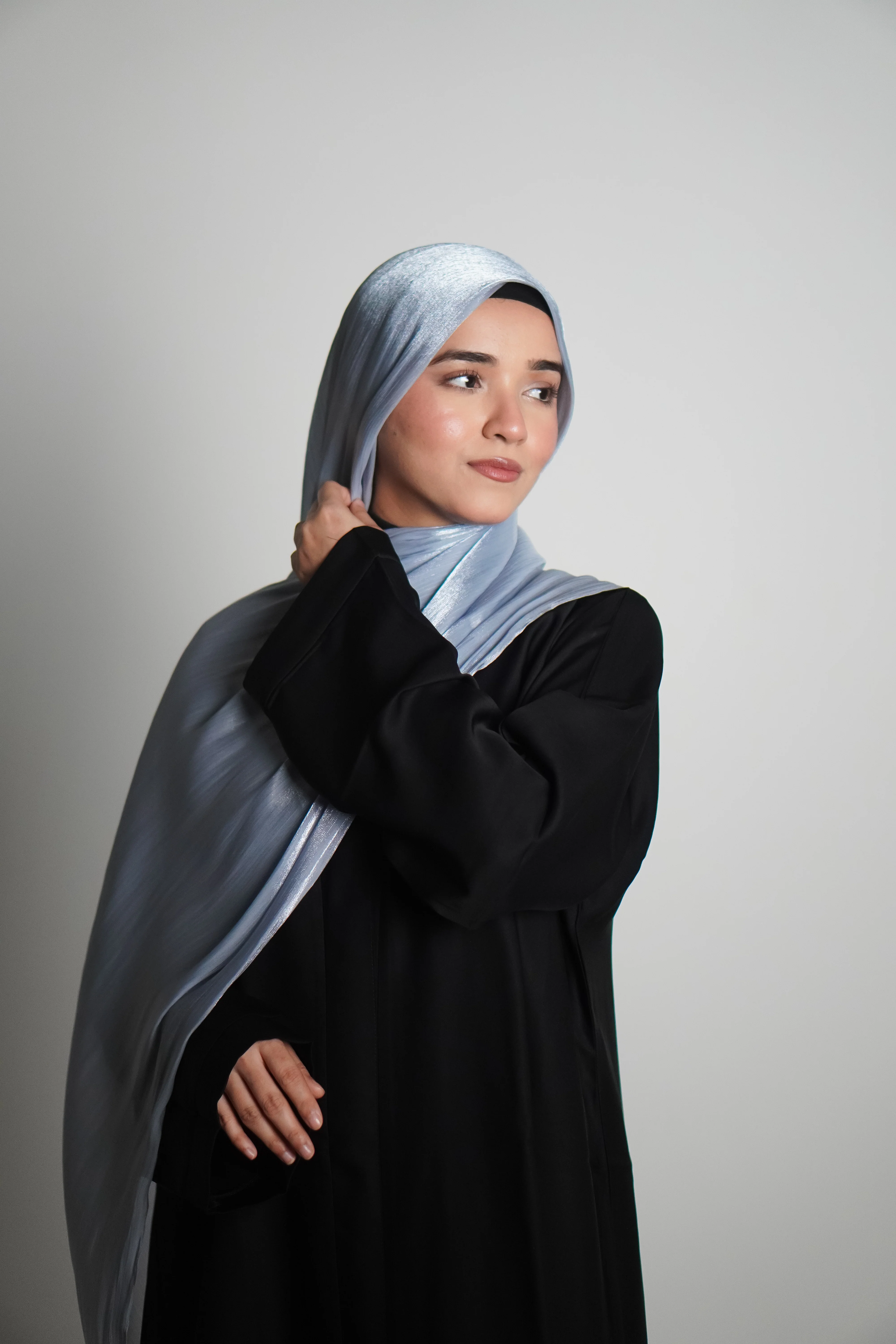 Premium Organza Hijab - Baby Blue - Image 5