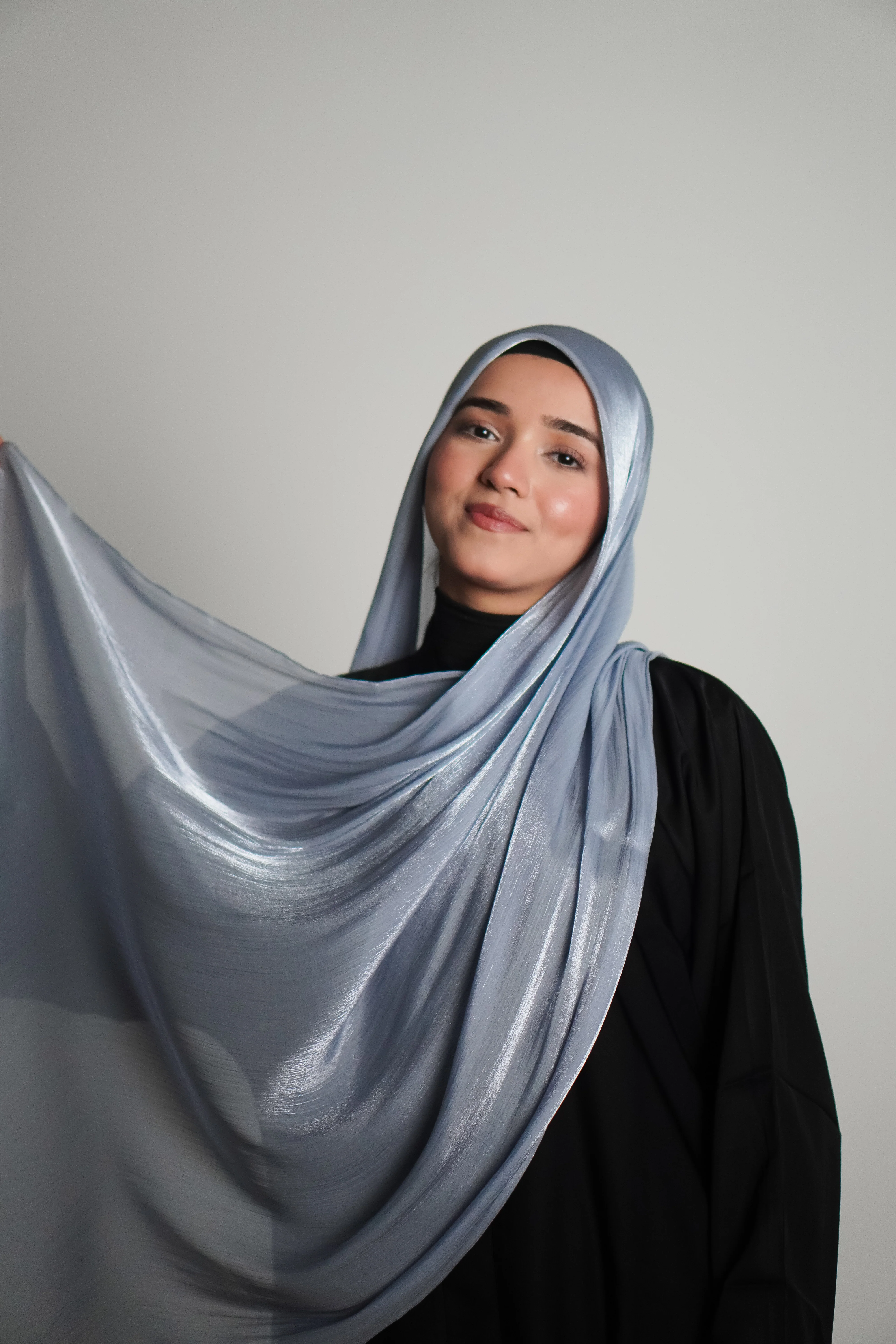 Premium Organza Hijab - Baby Blue - Image 9