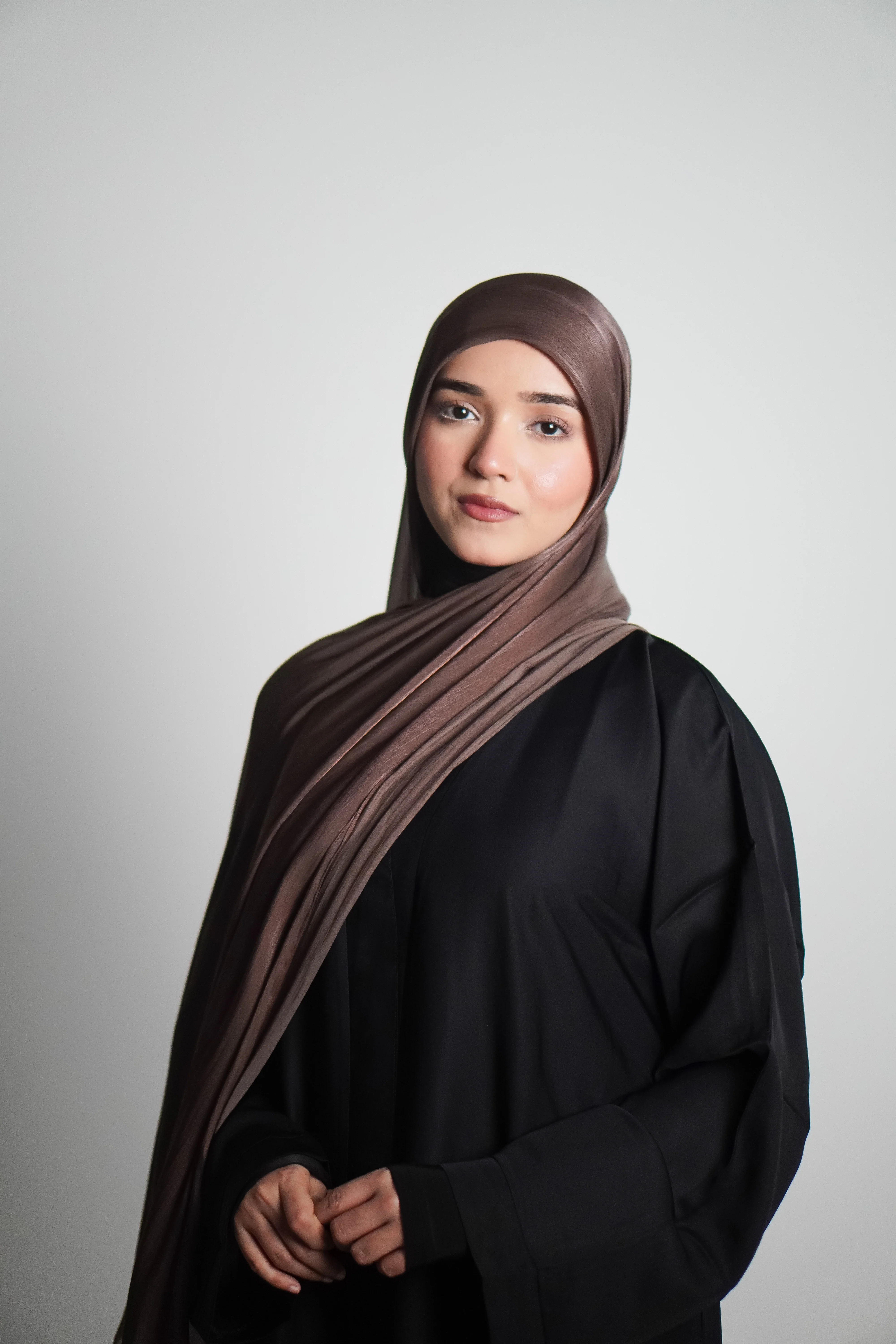 Premium Organza Hijab - Cocoa Brown - Image 16