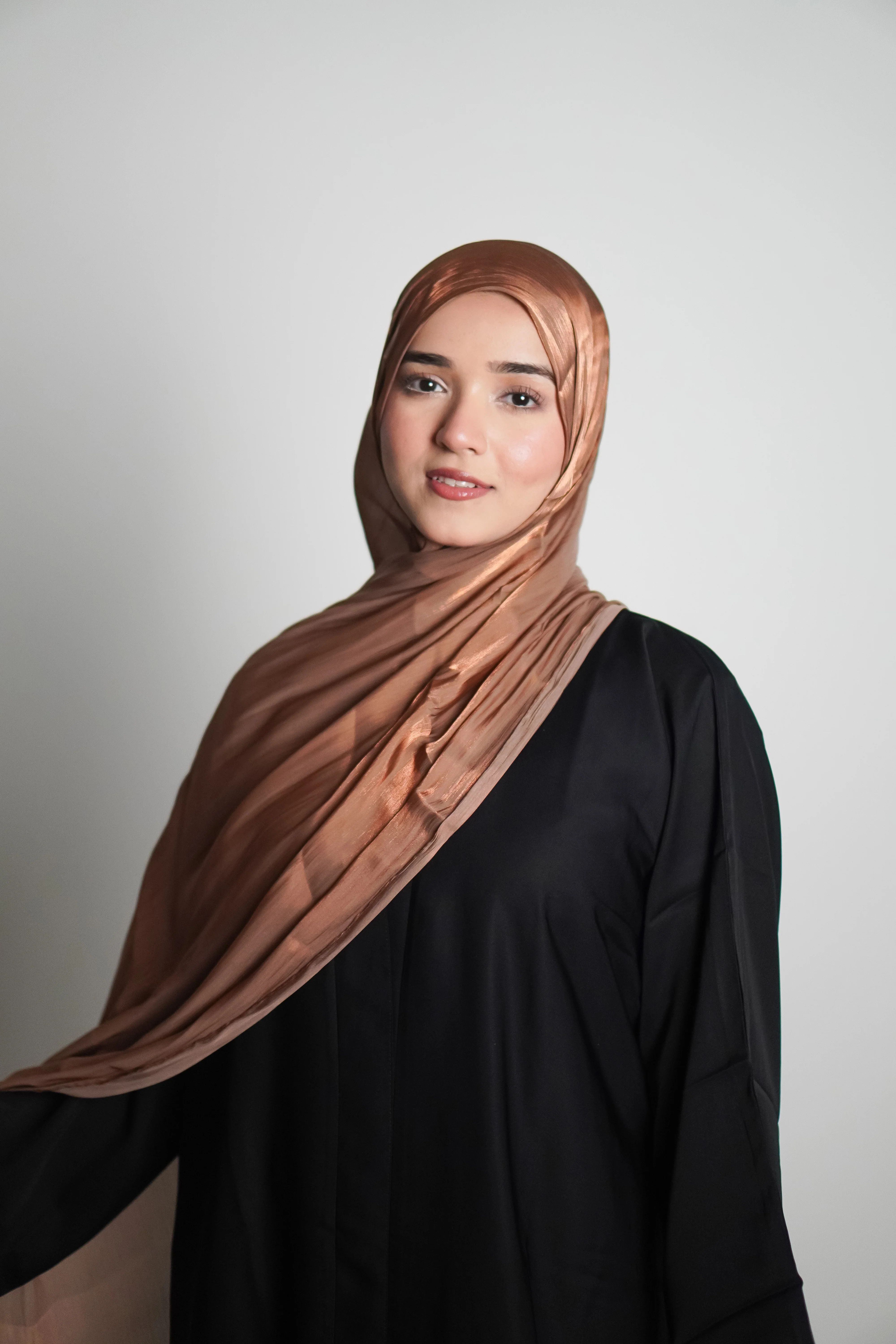 Premium Organza Hijab - Caramel Brown - Image 5