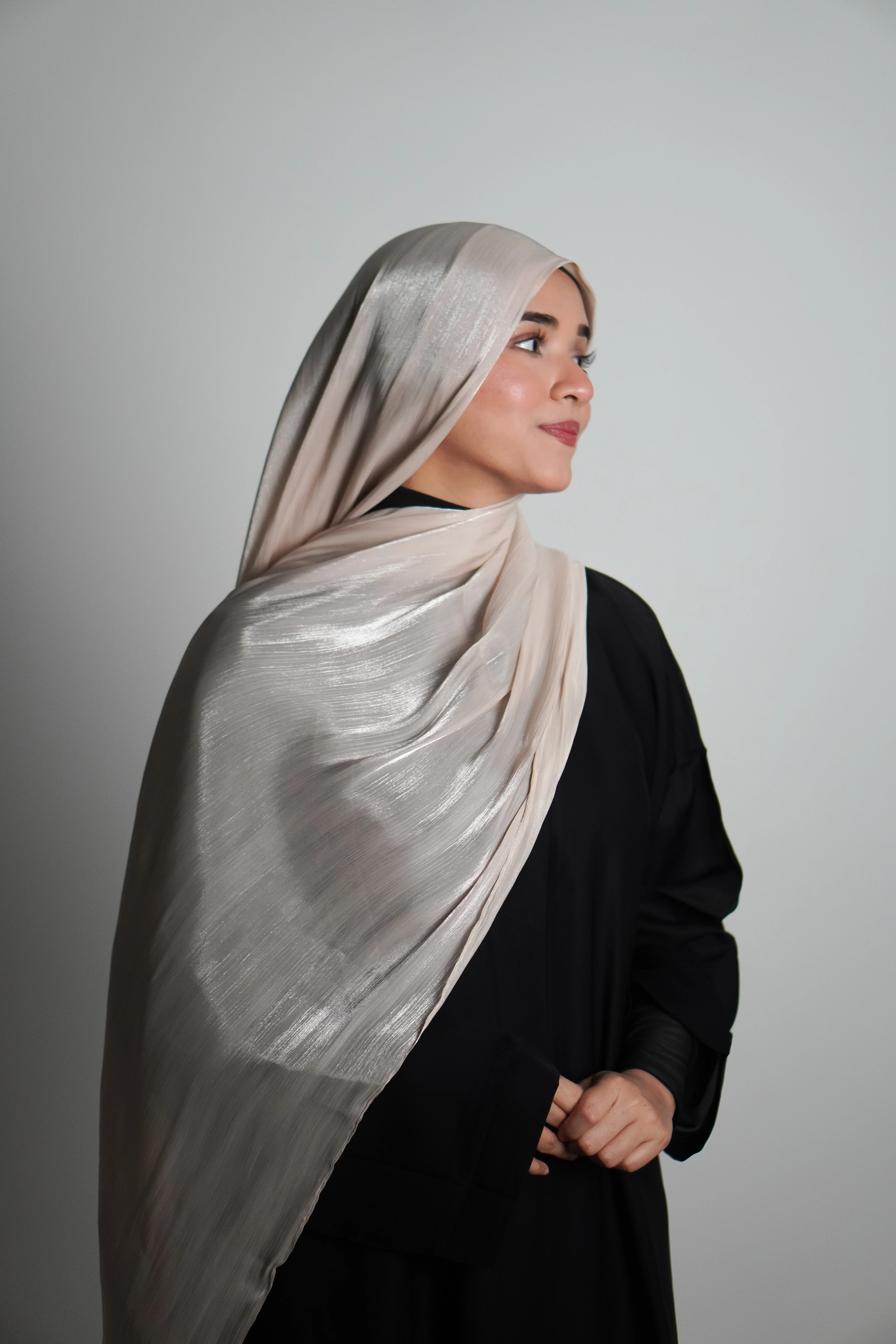 Premium Organza Hijab - Cremè Gold - Image 4
