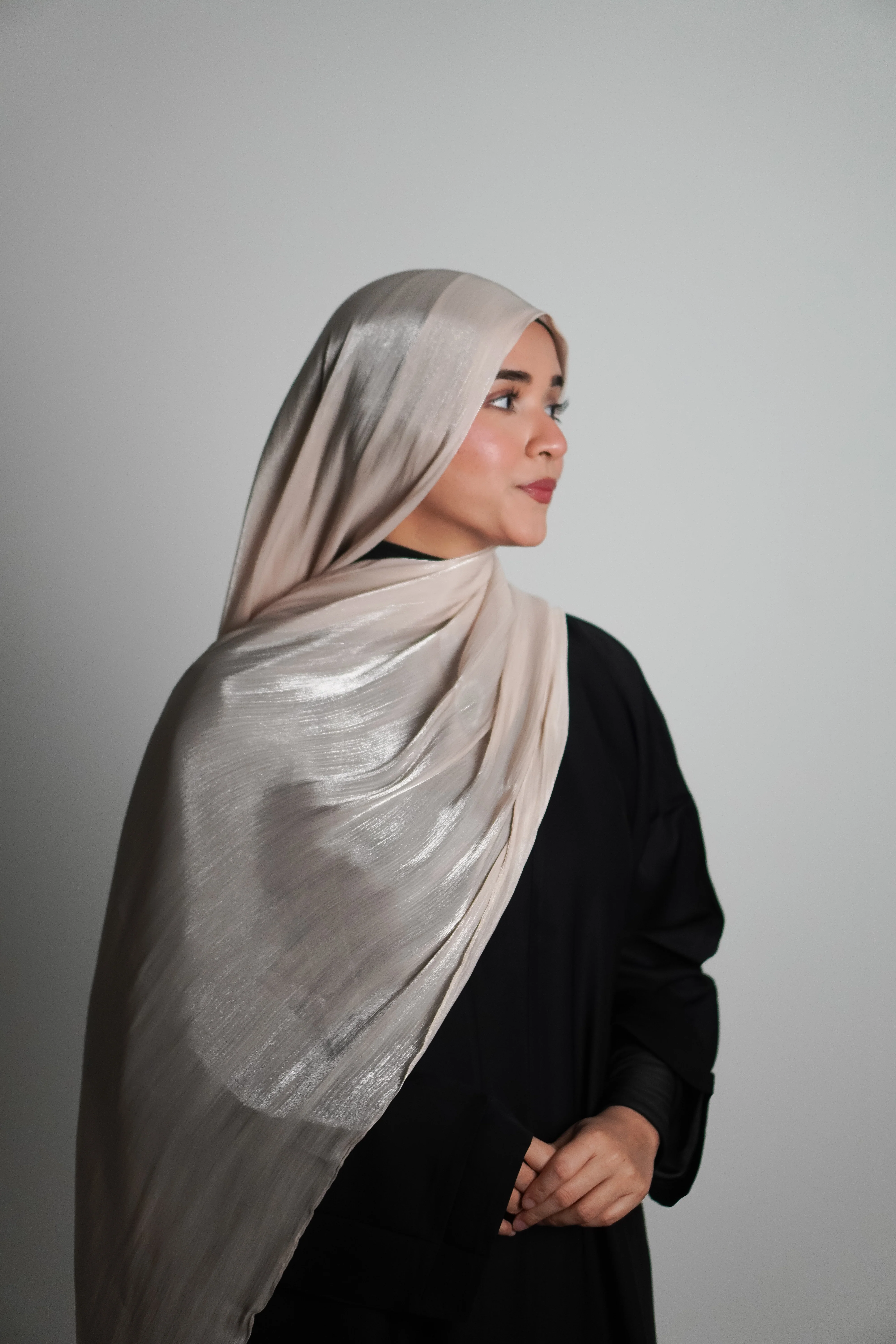 Premium Organza Hijab - Cremè Gold - Image 8