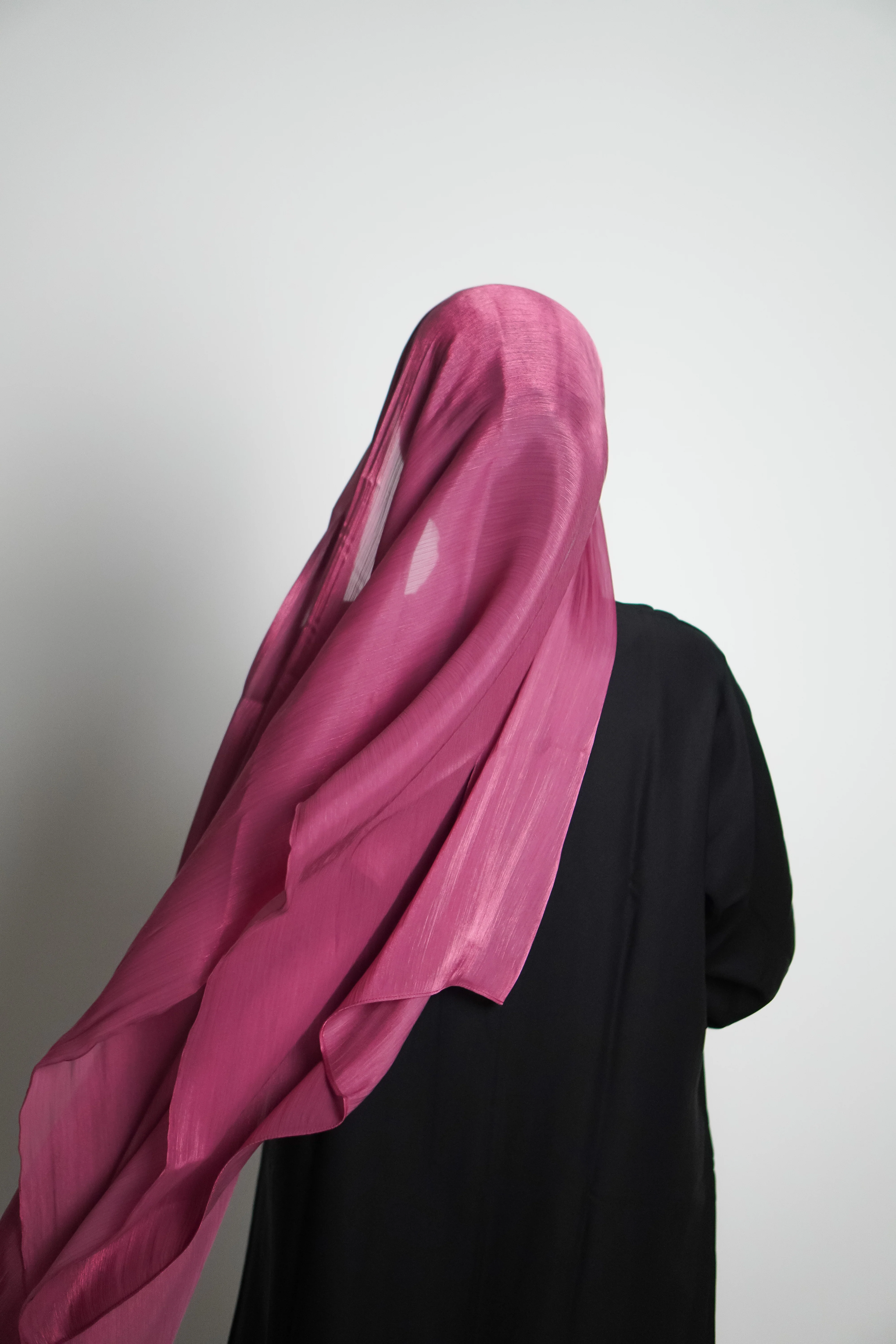 Premium Organza Hijab - Rose Pink - Image 15