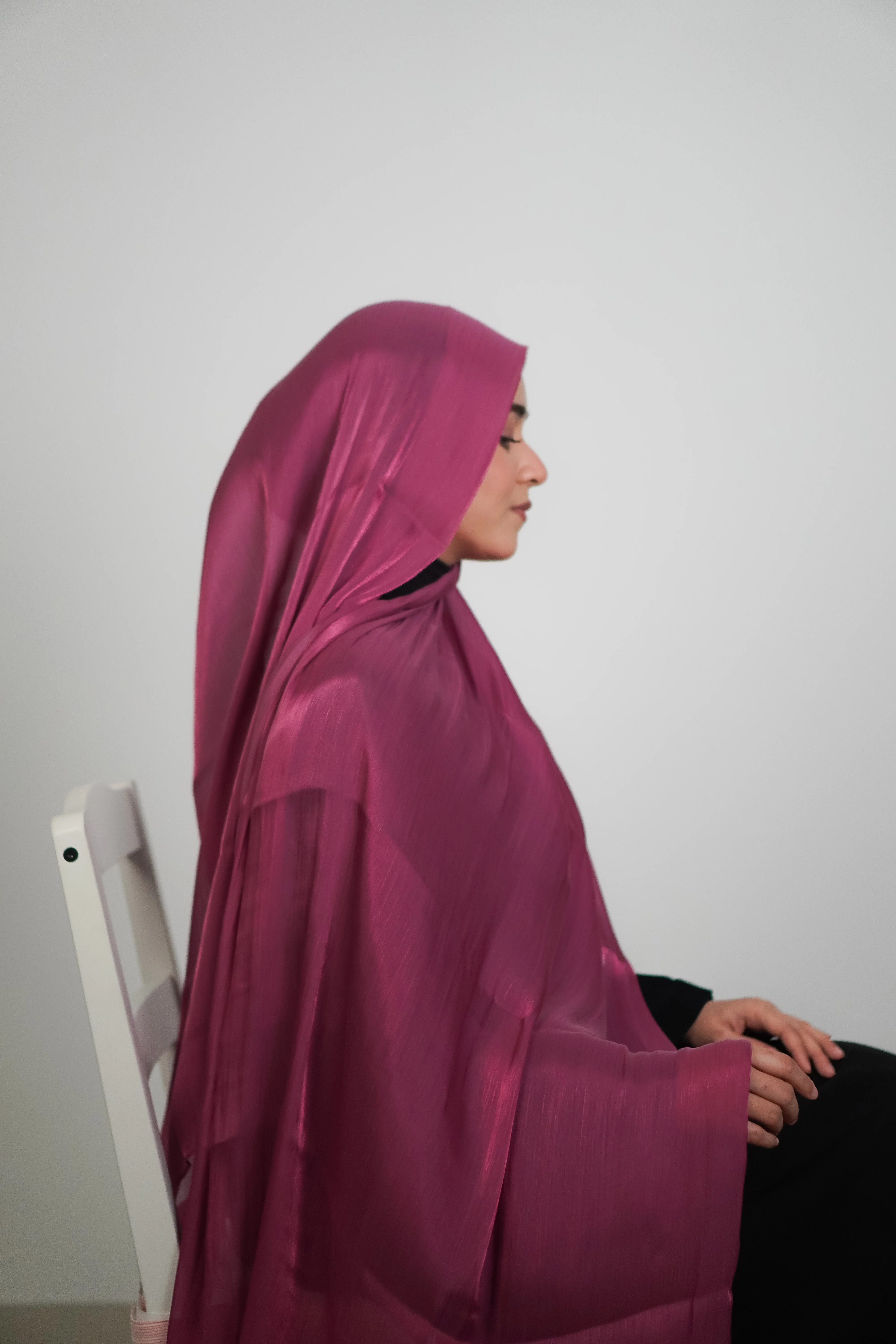 Premium Organza Hijab - Rose Pink - Image 16