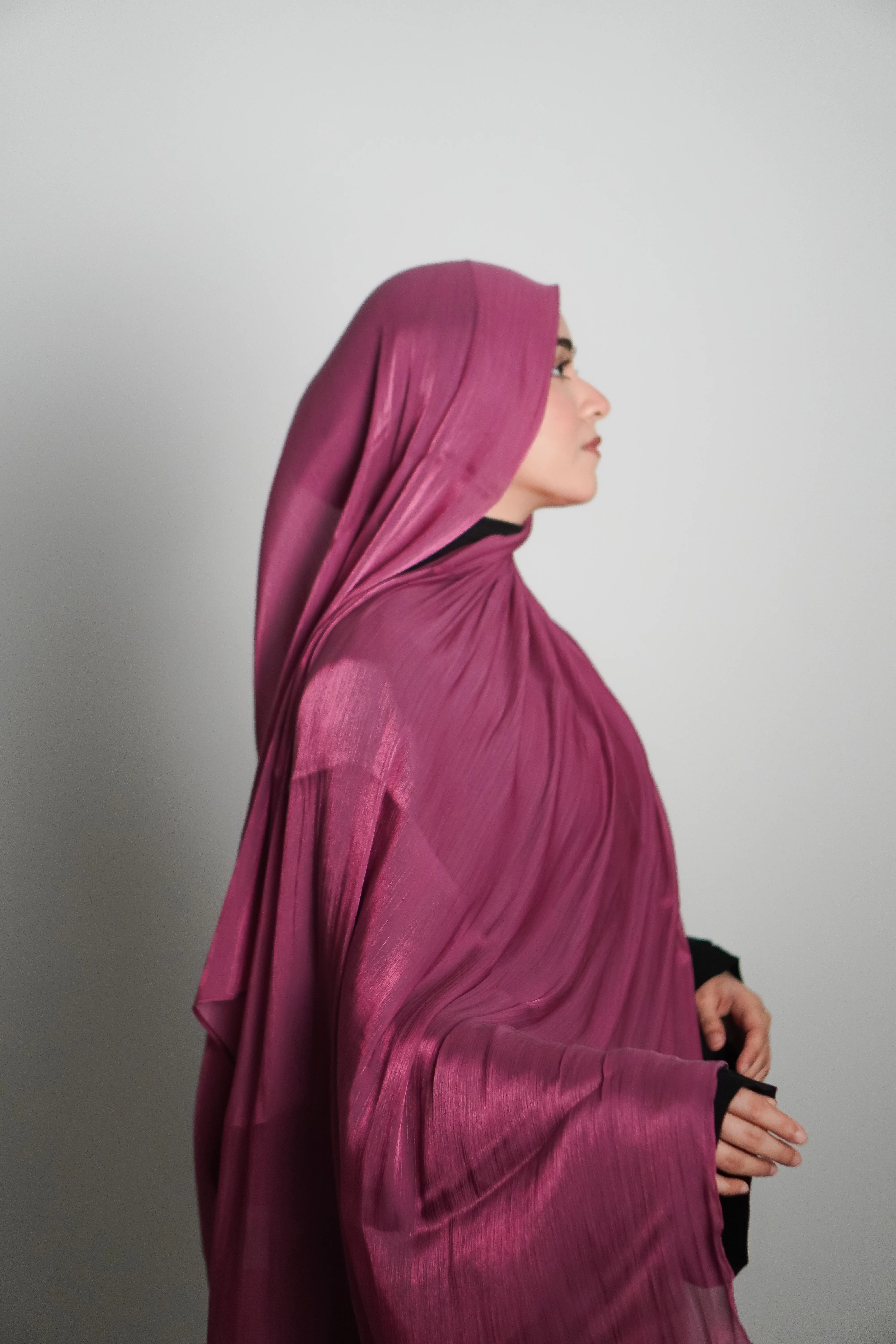Premium Organza Hijab - Rose Pink - Image 3