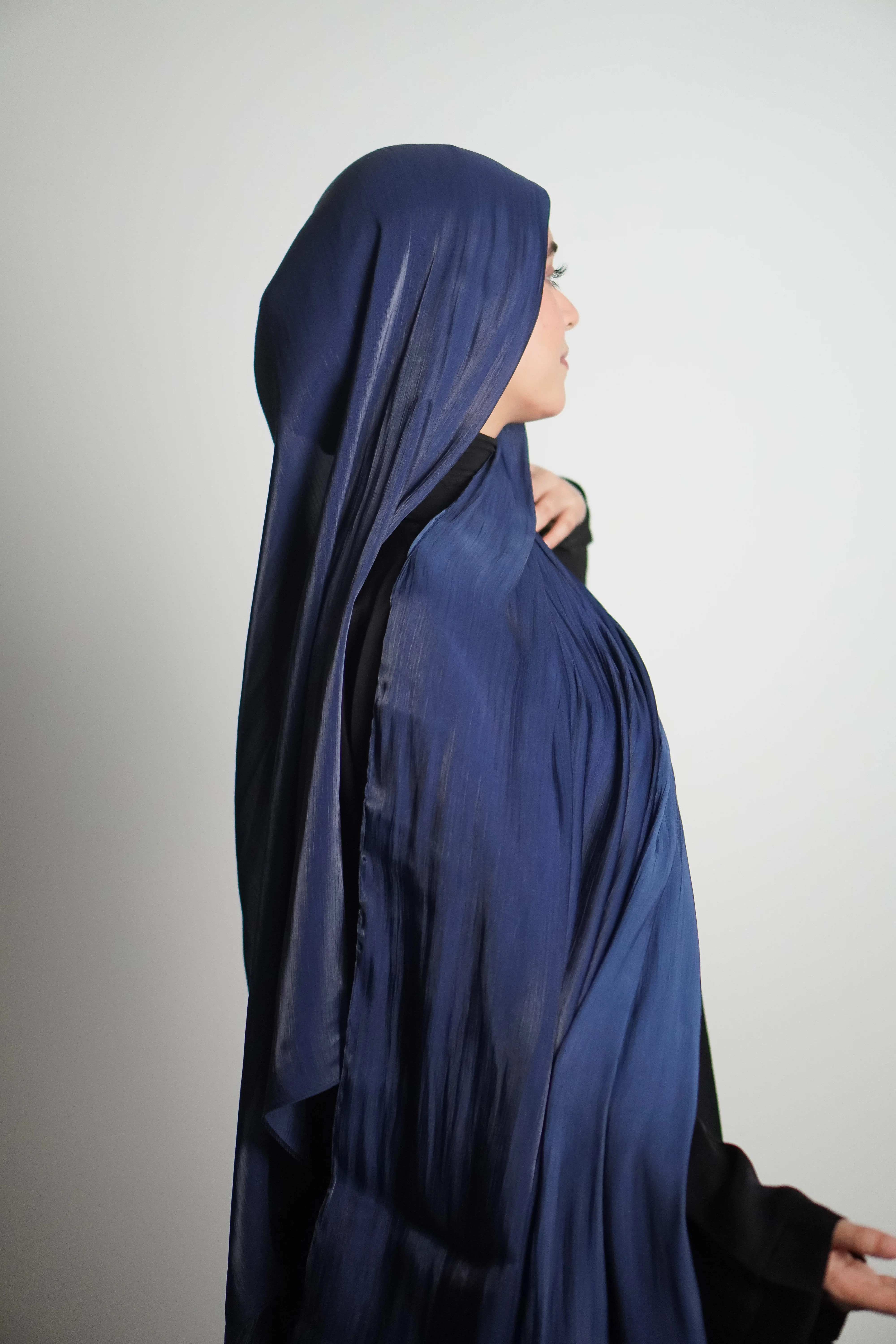 Premium Organza Hijab - Royal Blue - Image 13