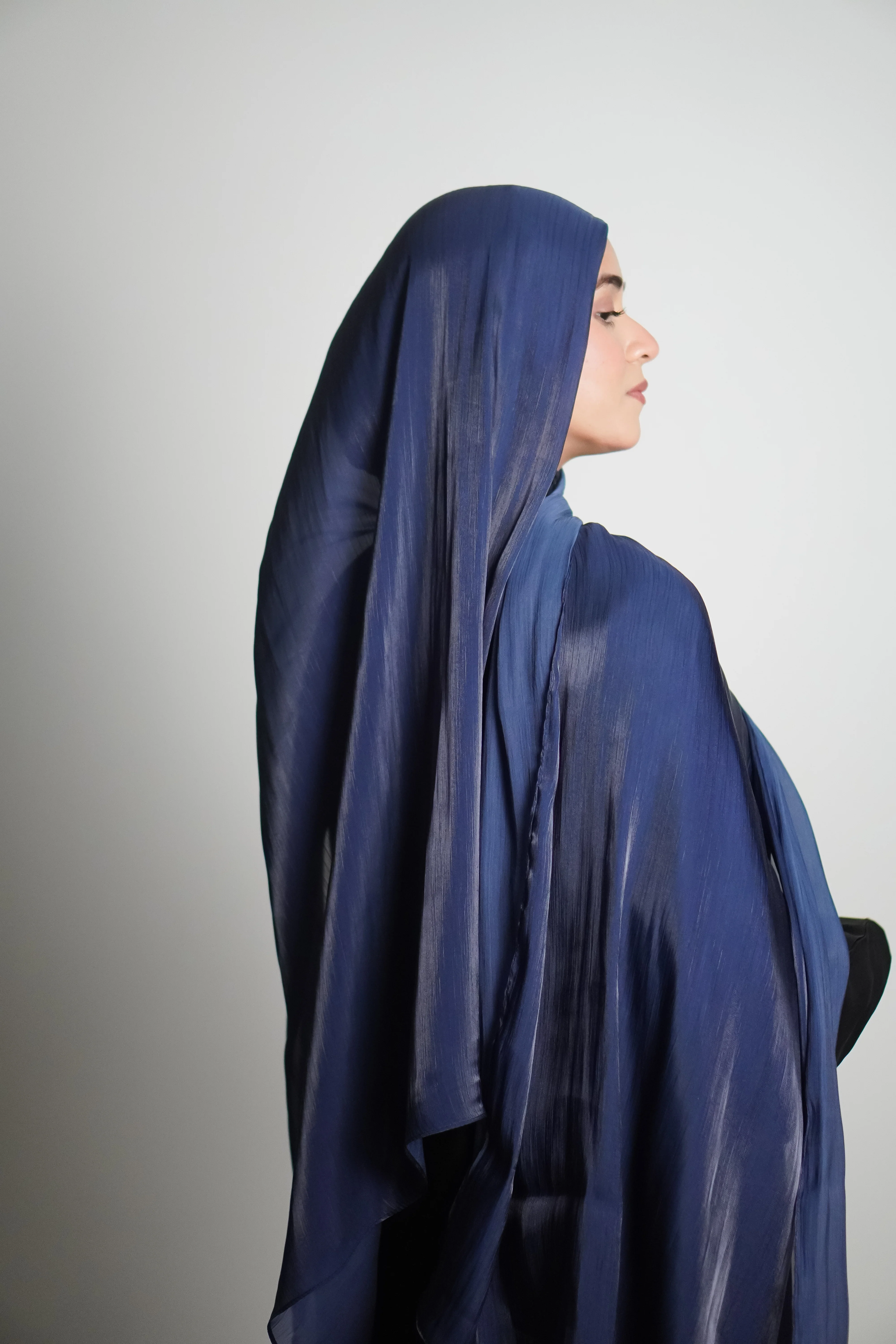 Premium Organza Hijab - Royal Blue - Image 16