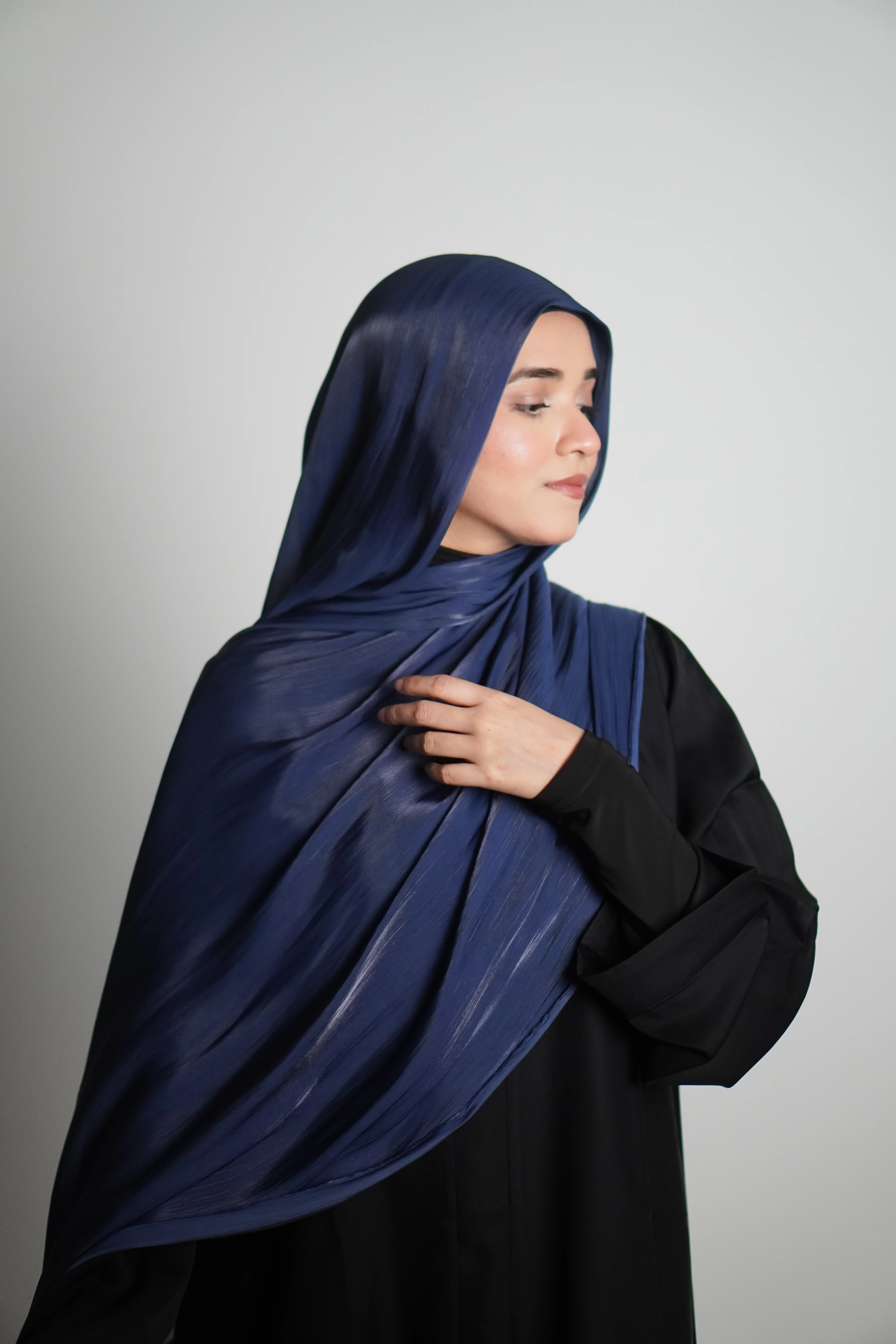 Premium Organza Hijab - Royal Blue - Image 17