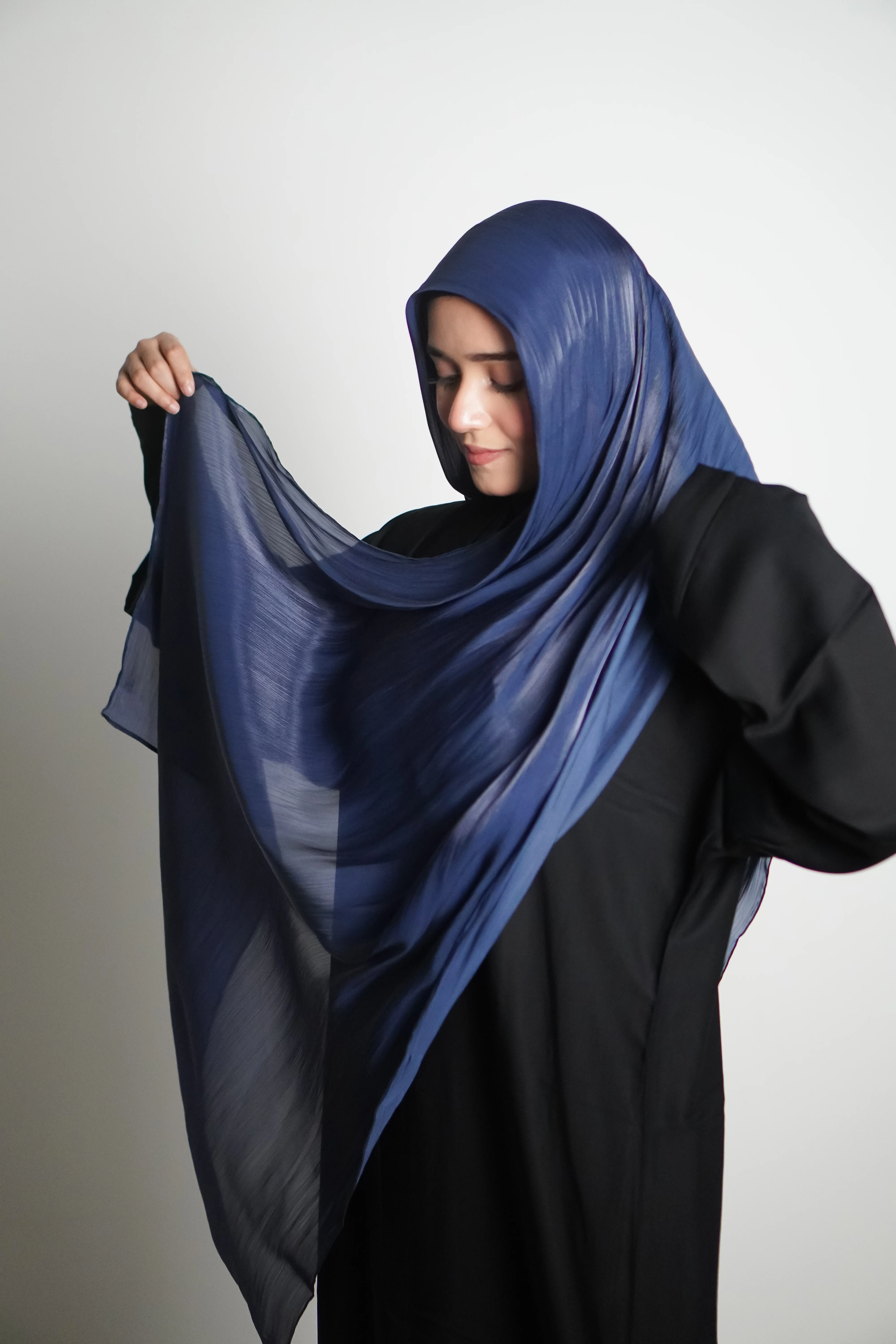 Premium Organza Hijab - Royal Blue - Image 18