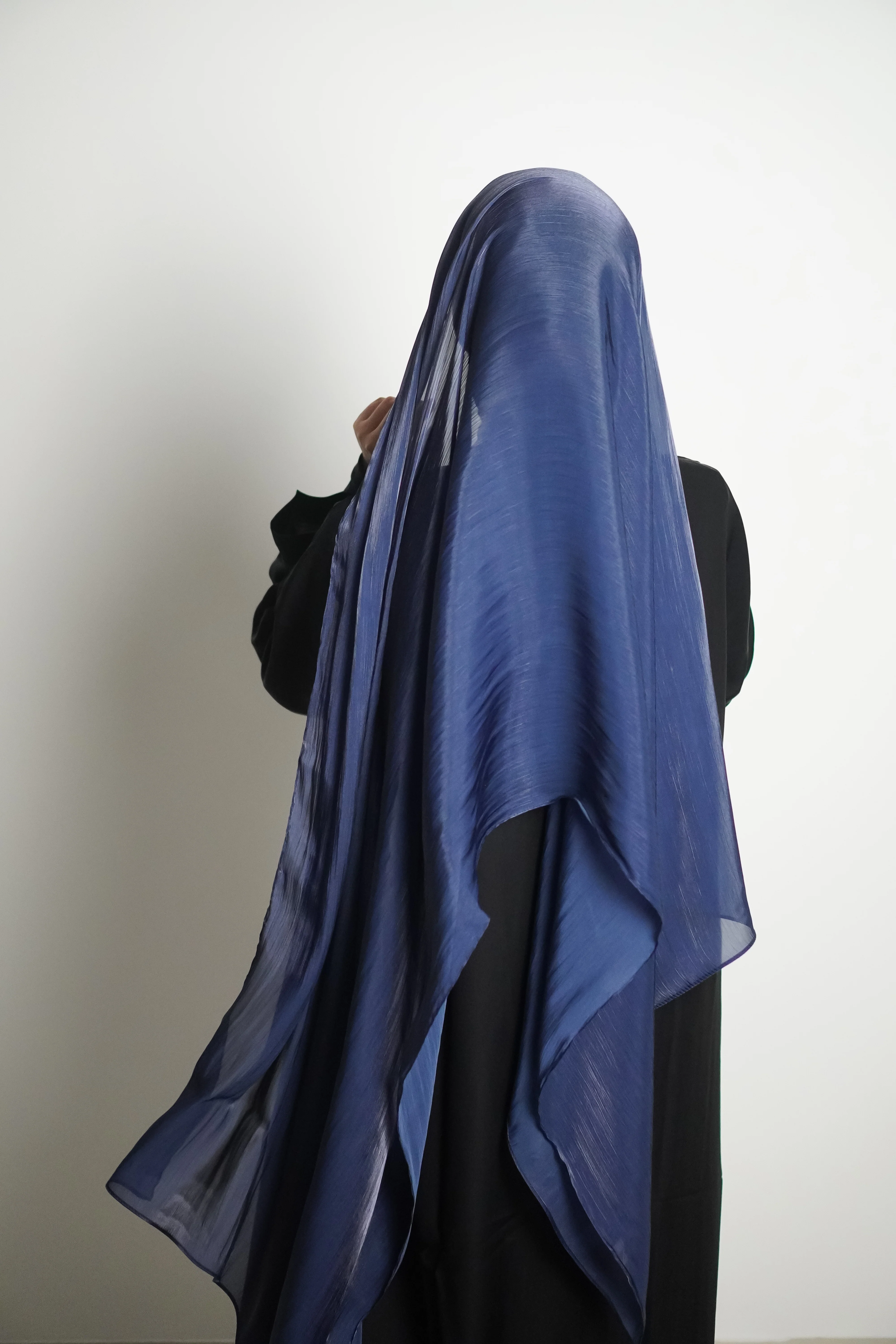 Premium Organza Hijab - Royal Blue - Image 19