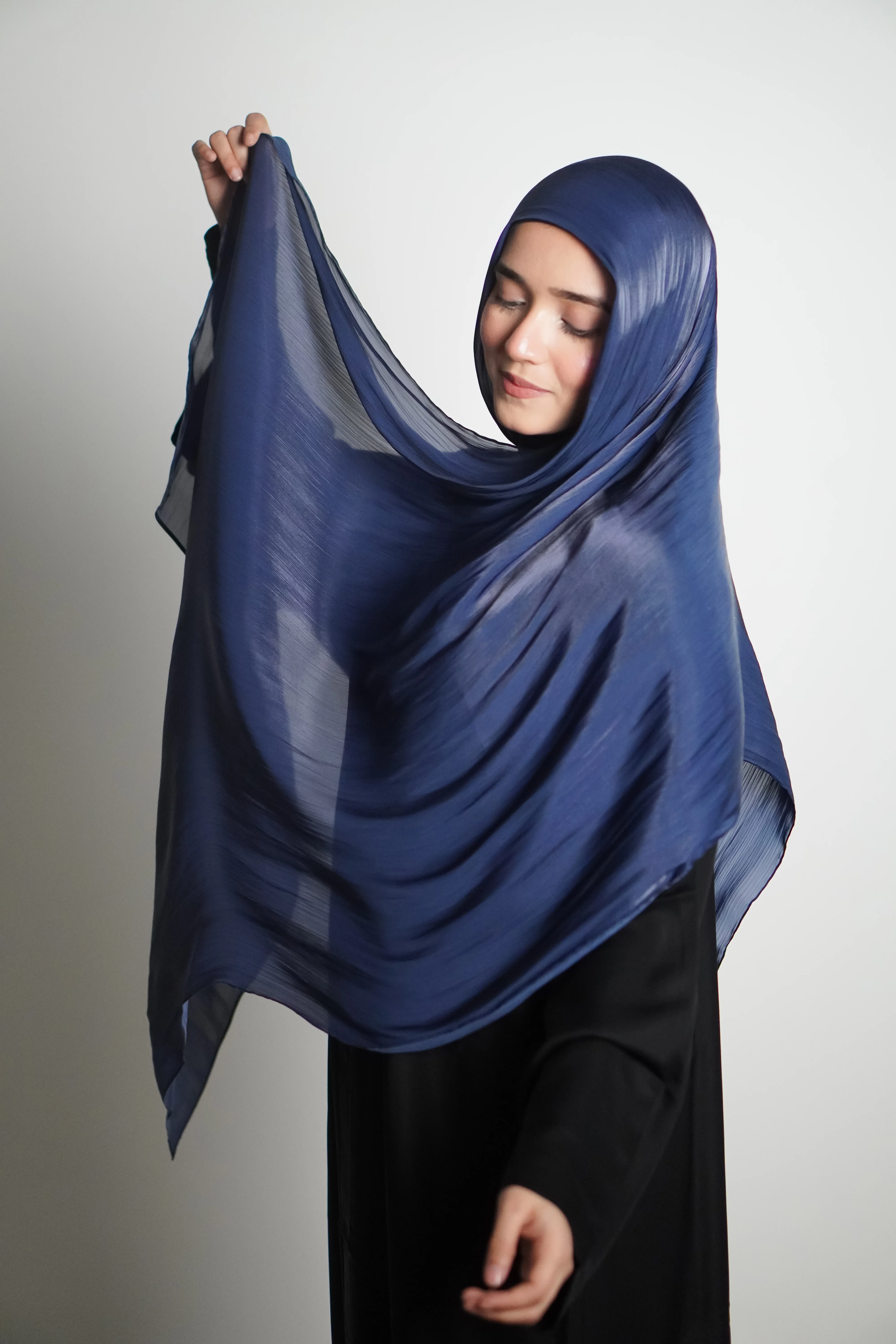 Premium Organza Hijab - Royal Blue - Image 20