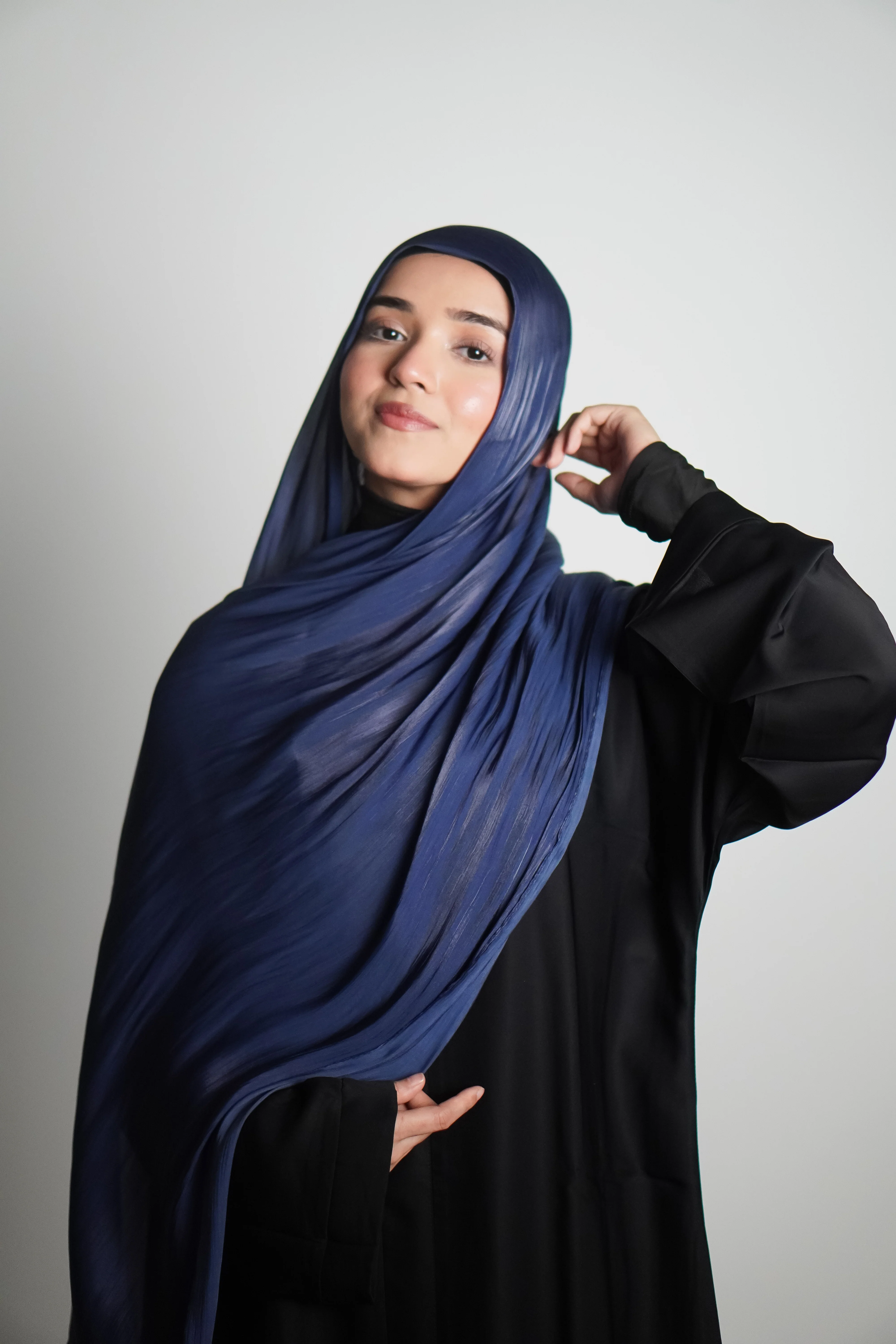 Premium Organza Hijab - Royal Blue - Image 3