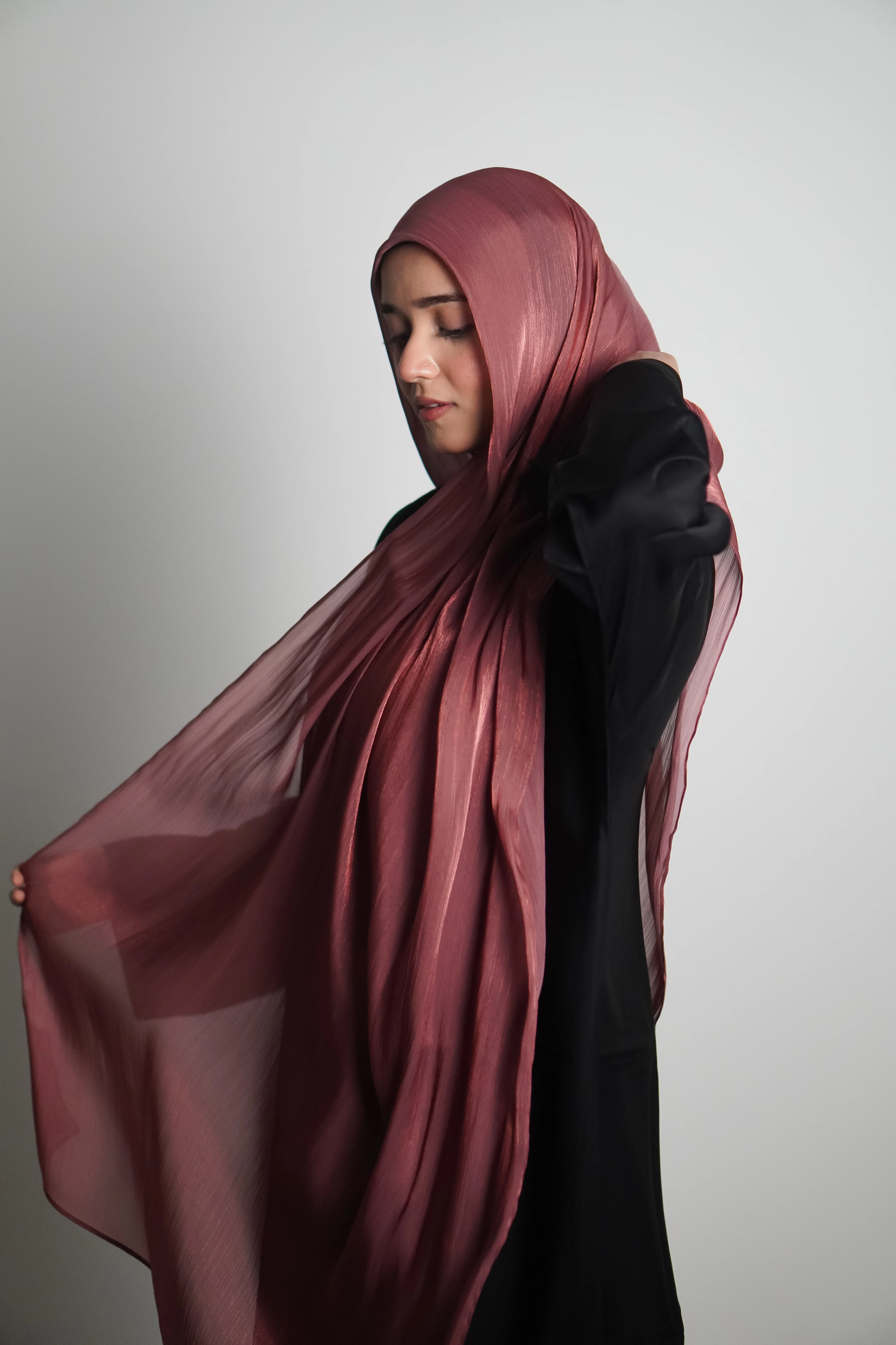 Premium Organza Hijab - Turkish Rose - Image 12