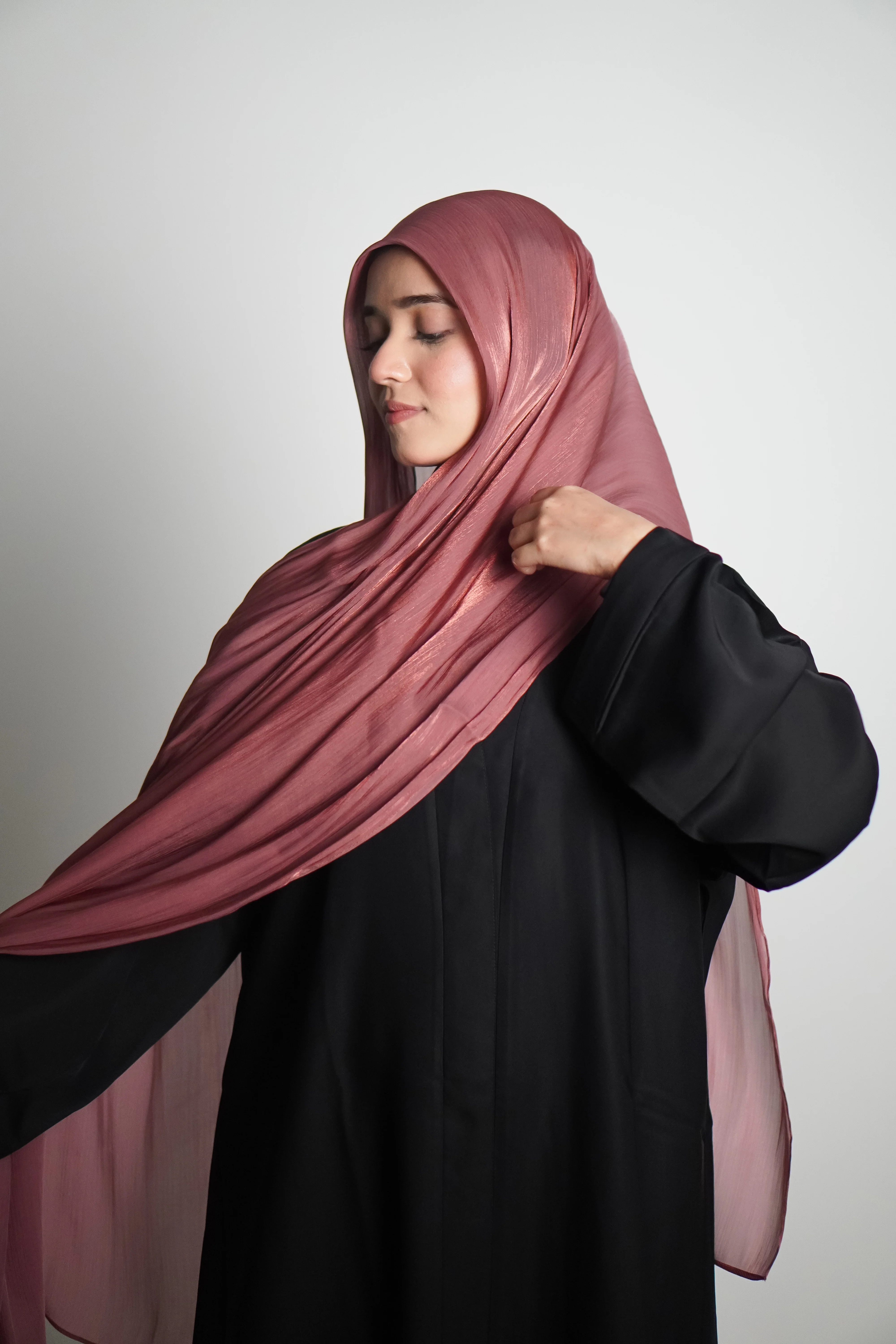 Premium Organza Hijab - Turkish Rose - Image 14