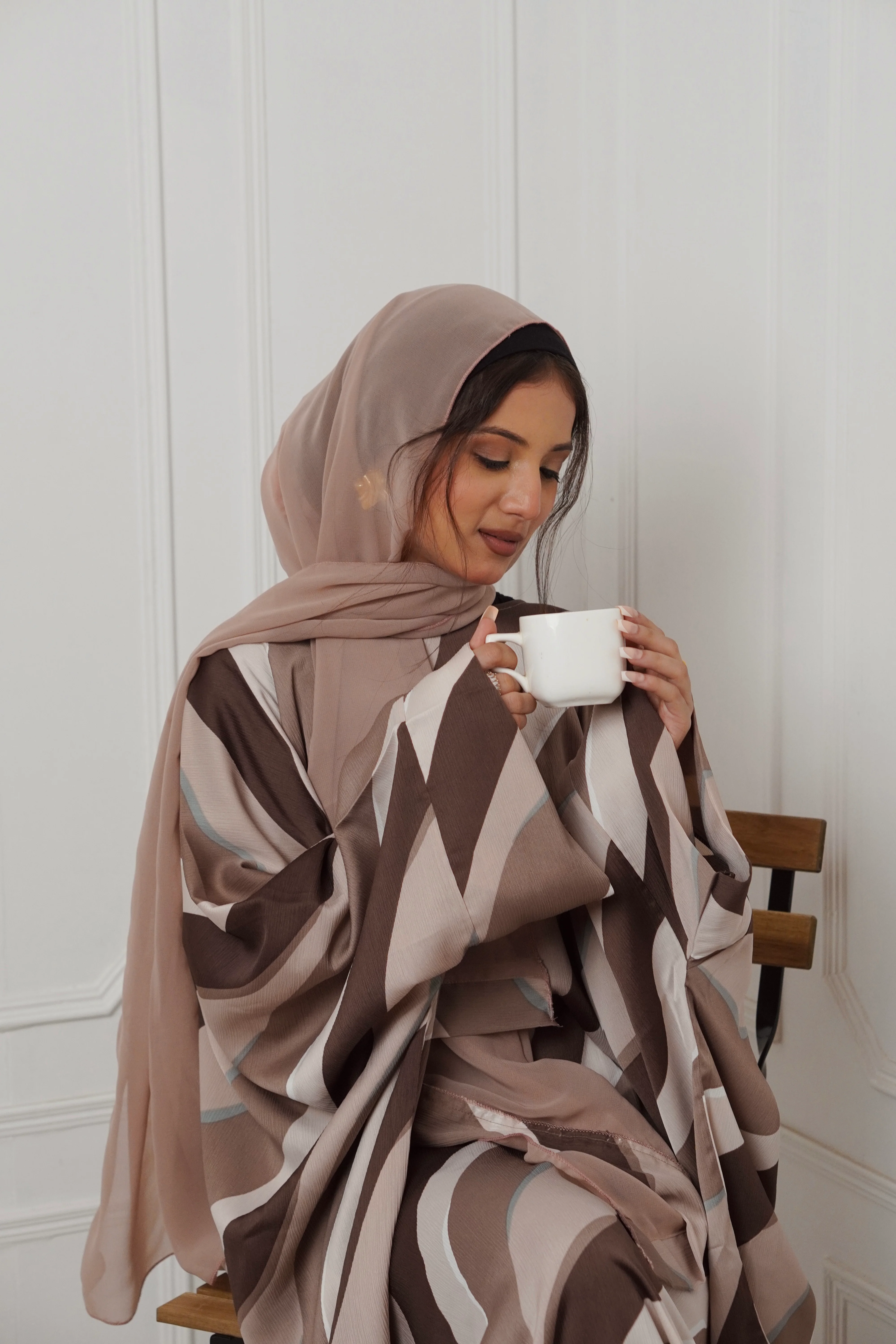 Y2K PRINTED ABAYAH - BROWN - Image 13