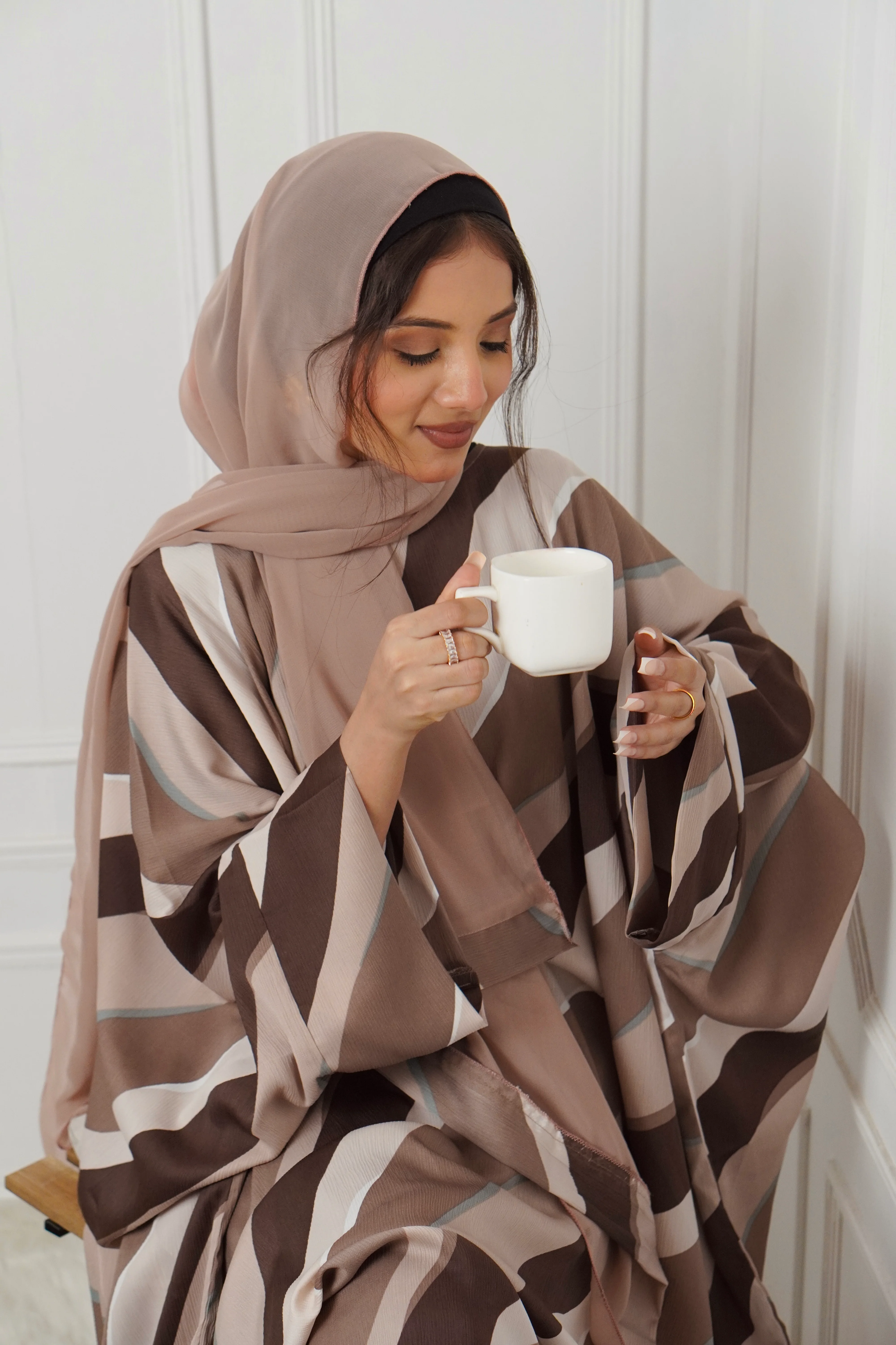 Y2K PRINTED ABAYAH - BROWN - Image 8