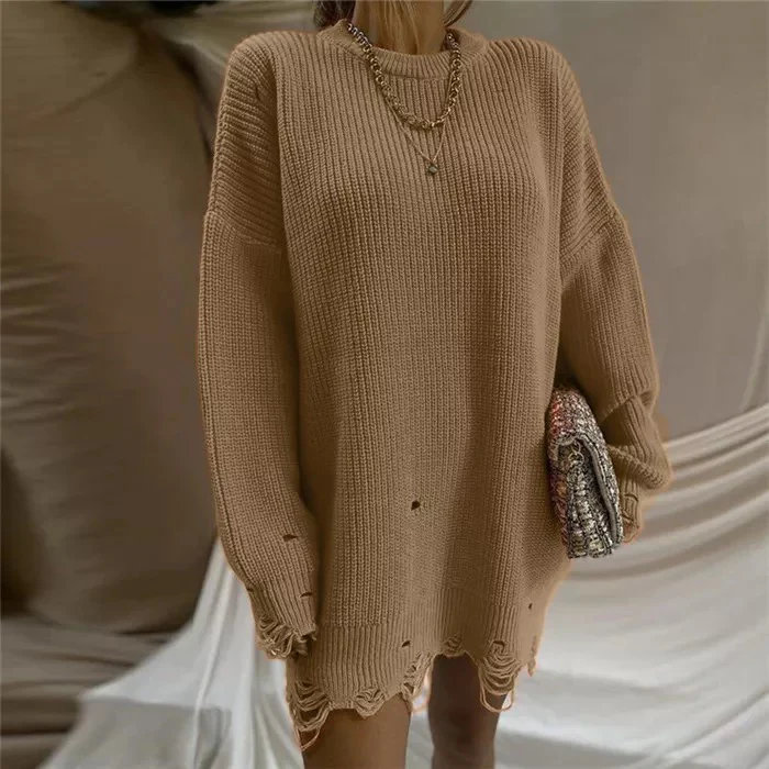 Pullover Women Sweater Dress - Oversized - Image 15