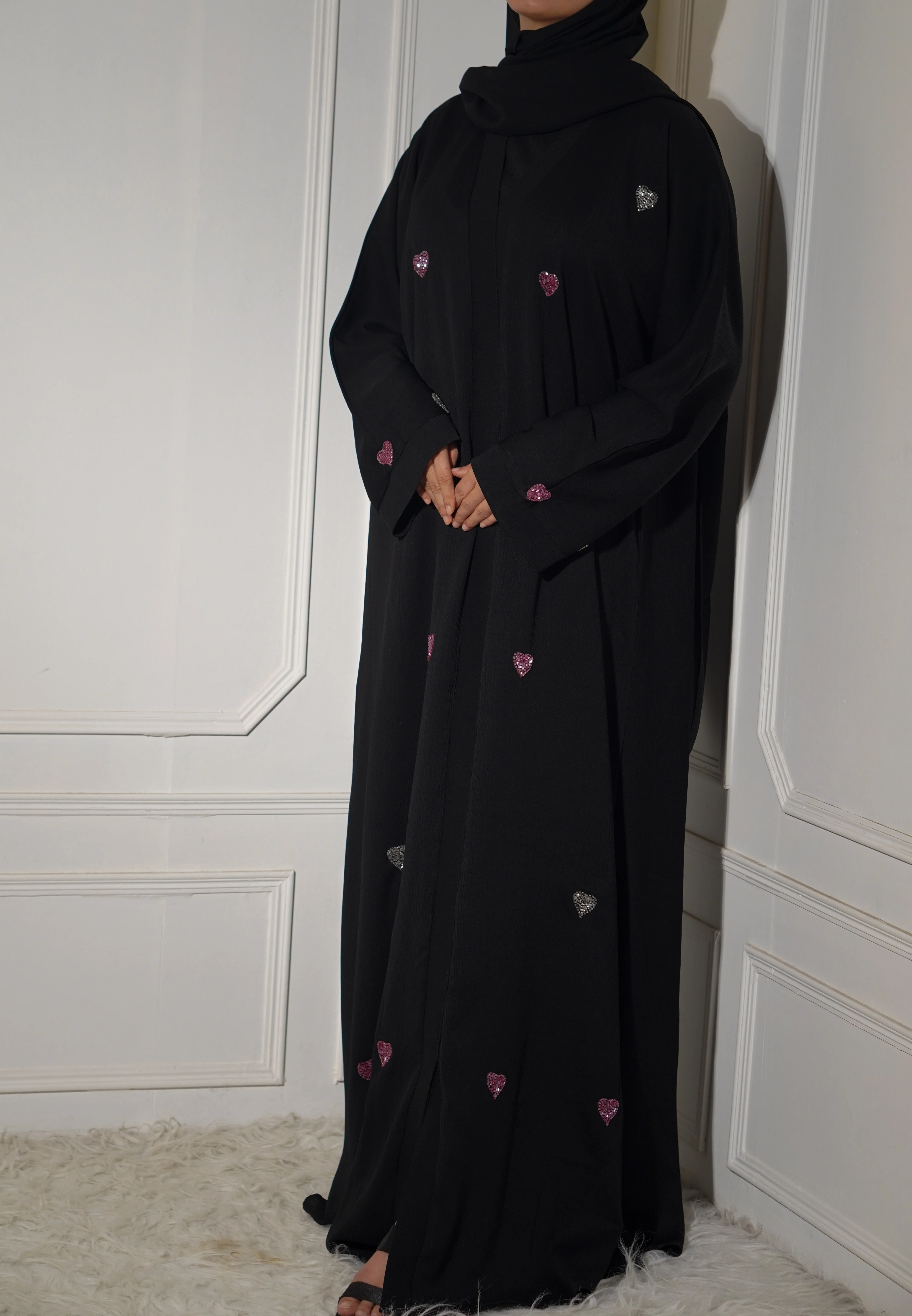 Qalbi Abayah - Pink & Silver - Image 20