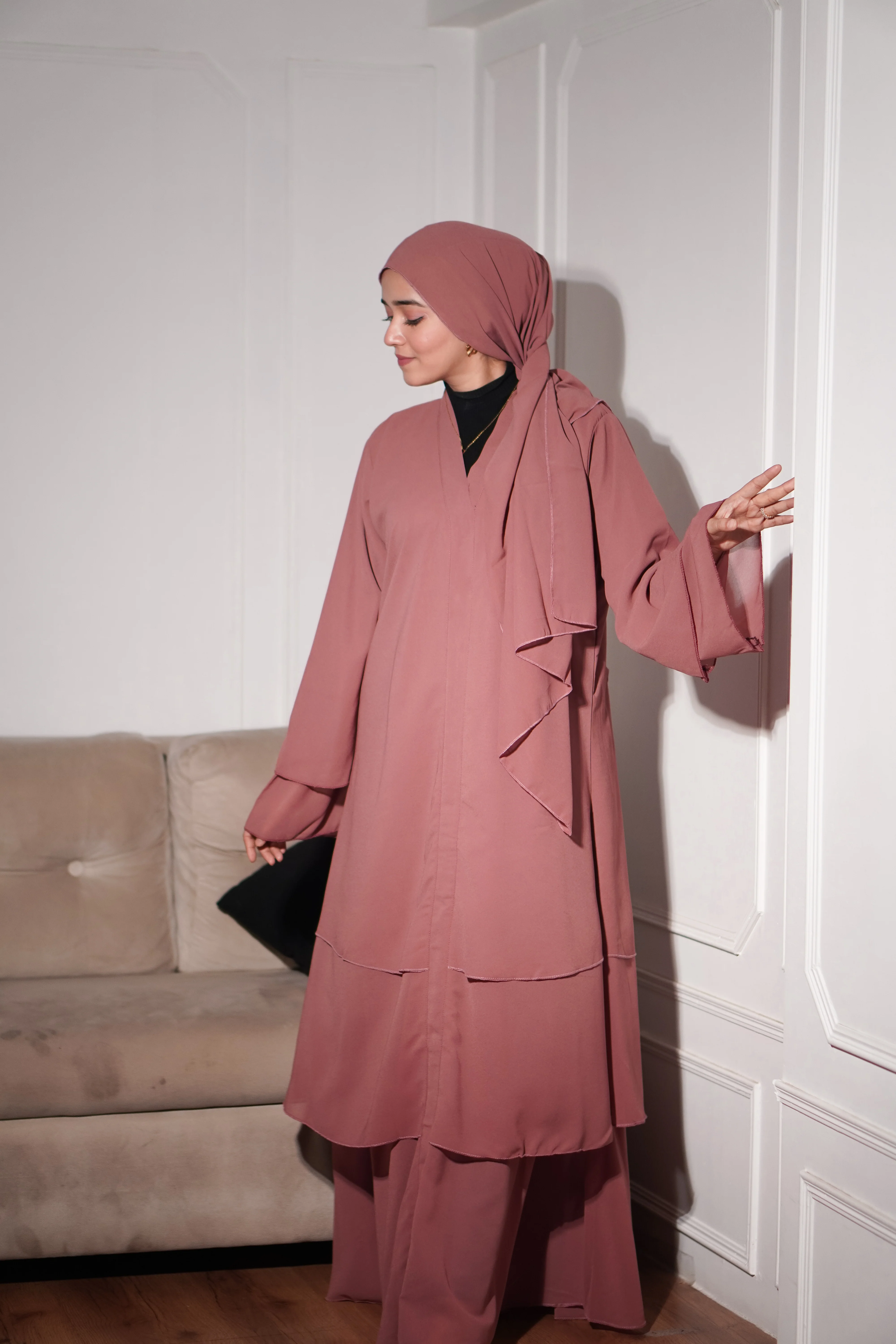 SERENE LAYERED ABAYAH - RUSTIC - Image 5
