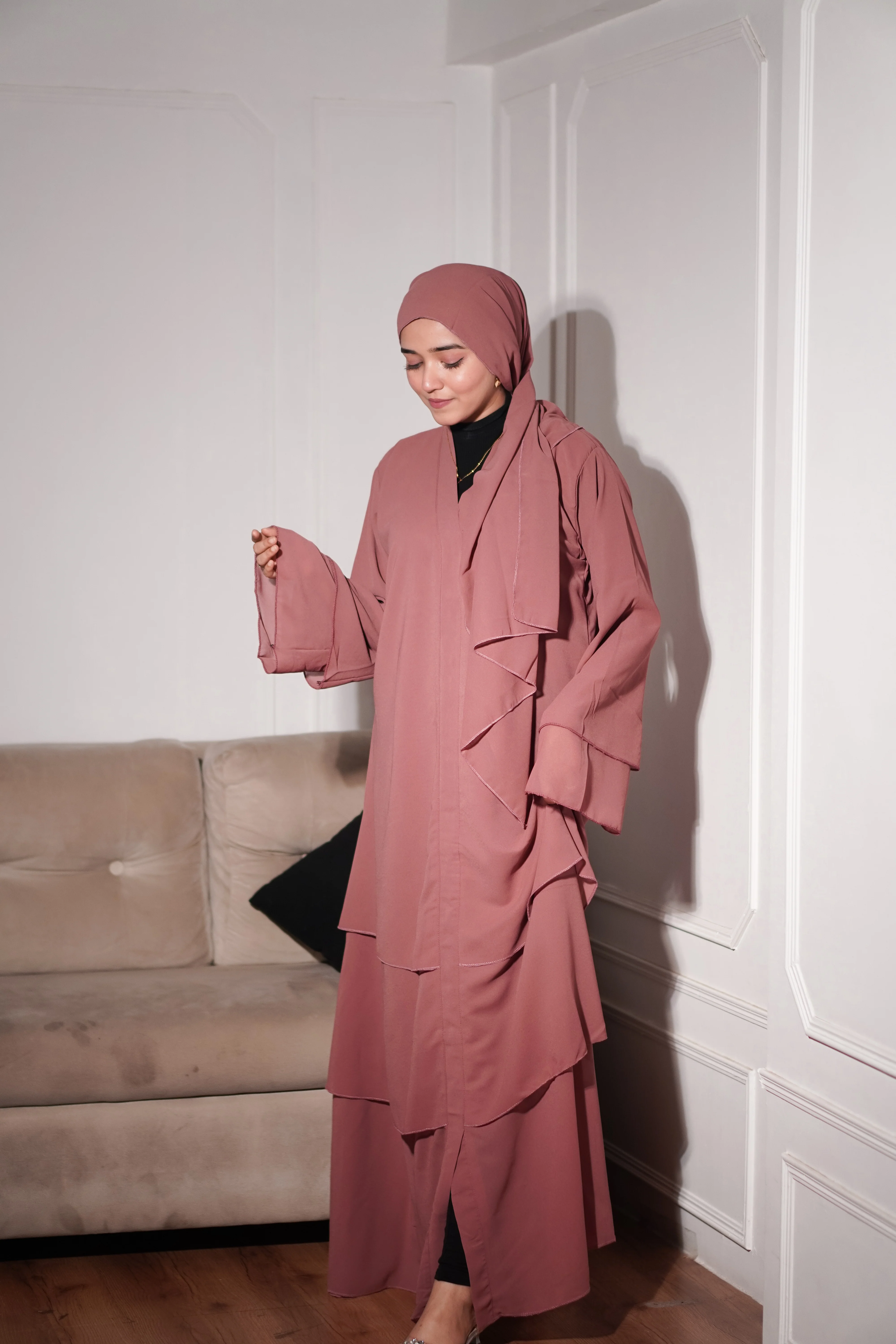SERENE LAYERED ABAYAH - RUSTIC - Image 8