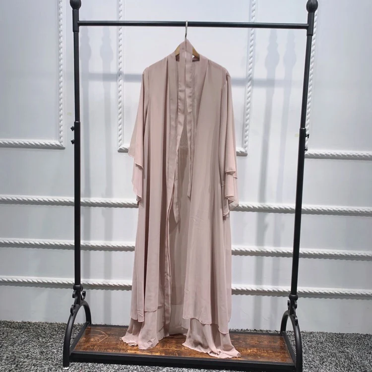 Serene Open Abayah – Beige - Image 3