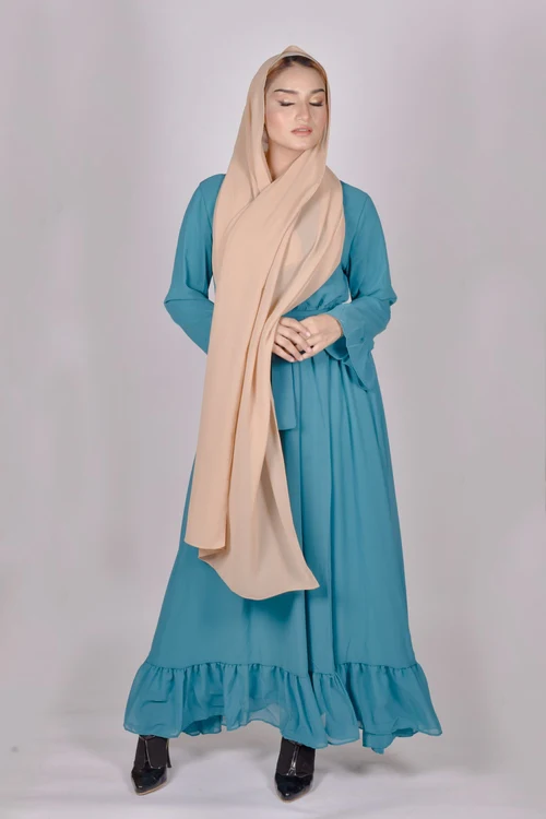 Shehreen frills – Teal Green - Image 3