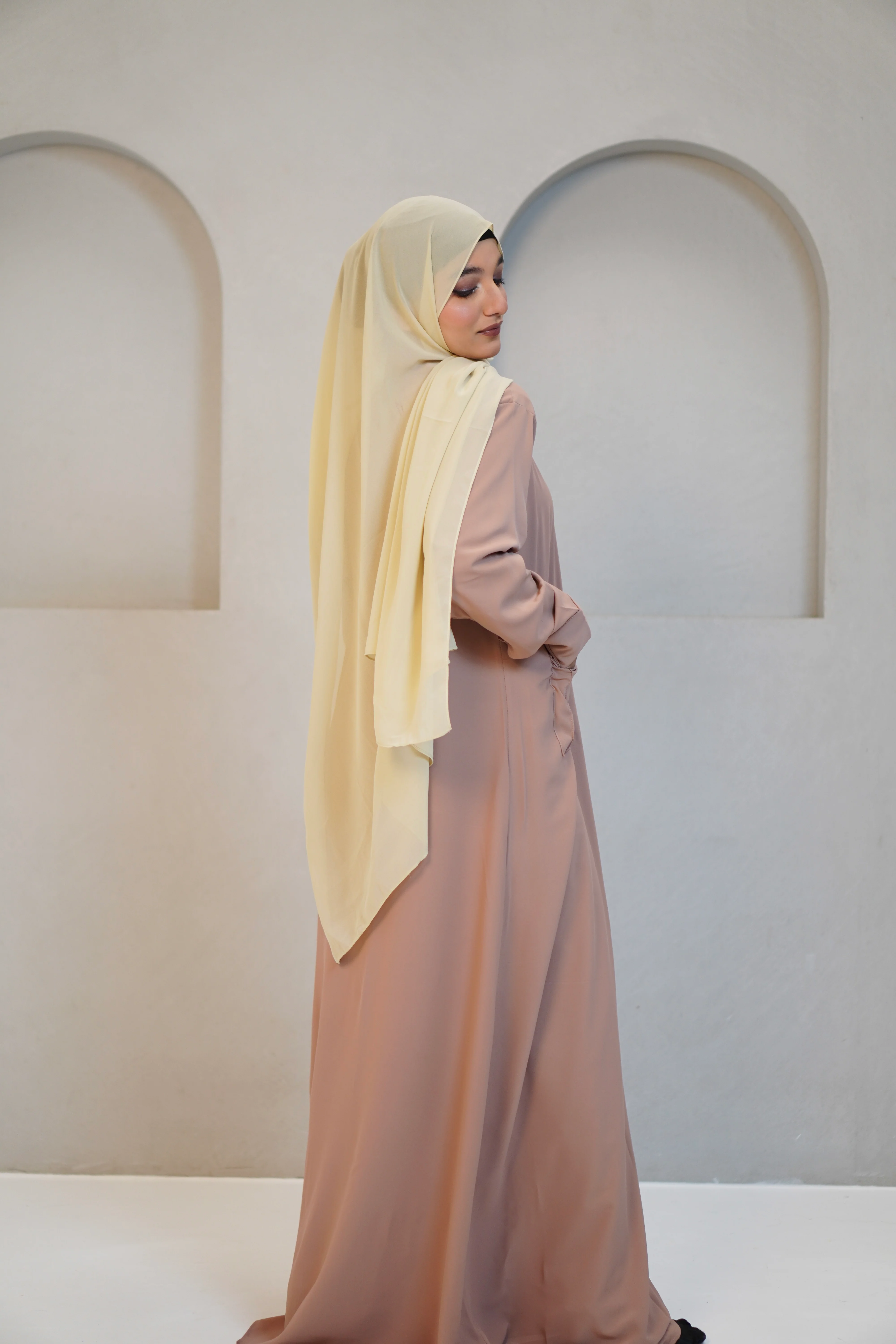 Modest Shirt Dress - Blush Pink - Image 5