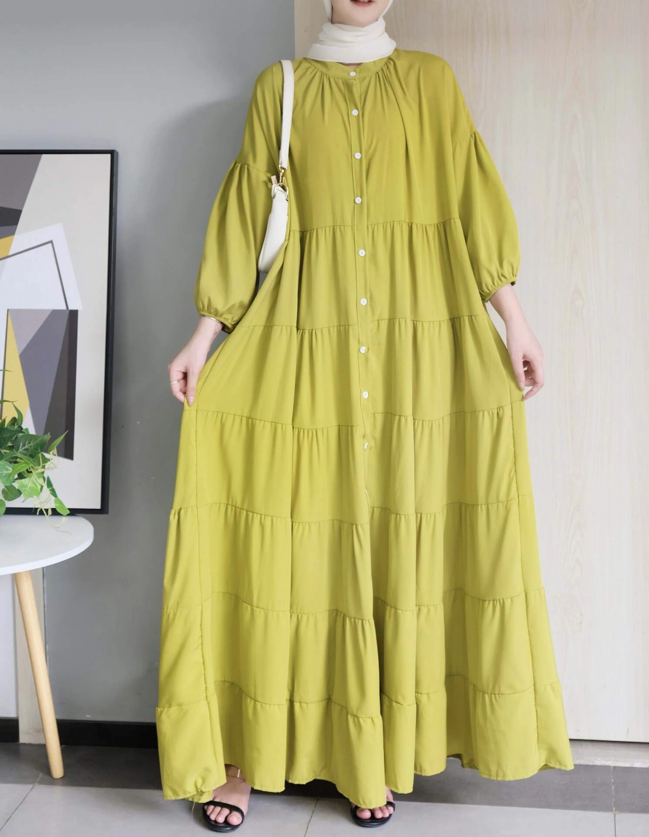 Solid Maxi Dress - Image 3