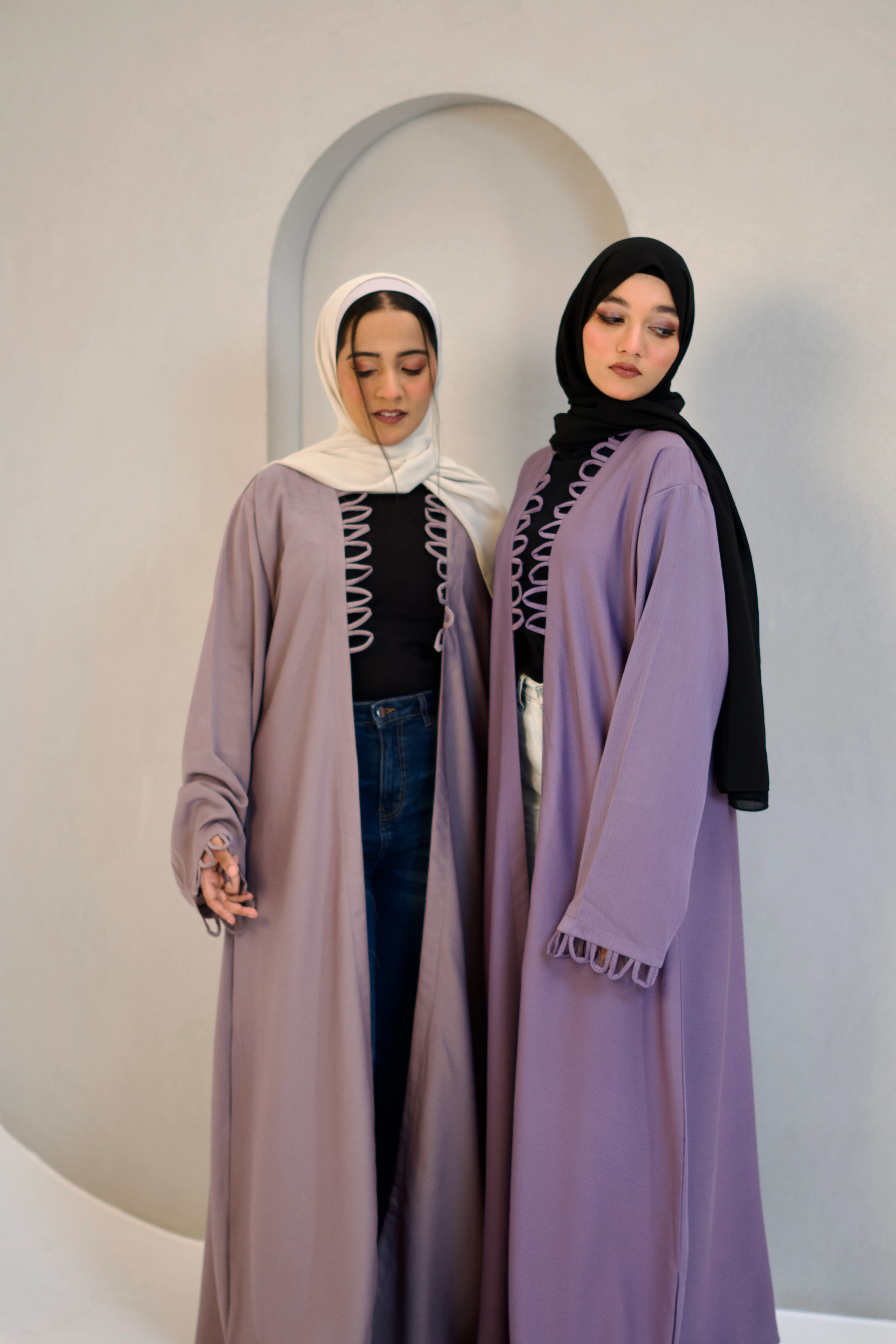 Tie Knot Shrug Abayah - Lavender - Image 12