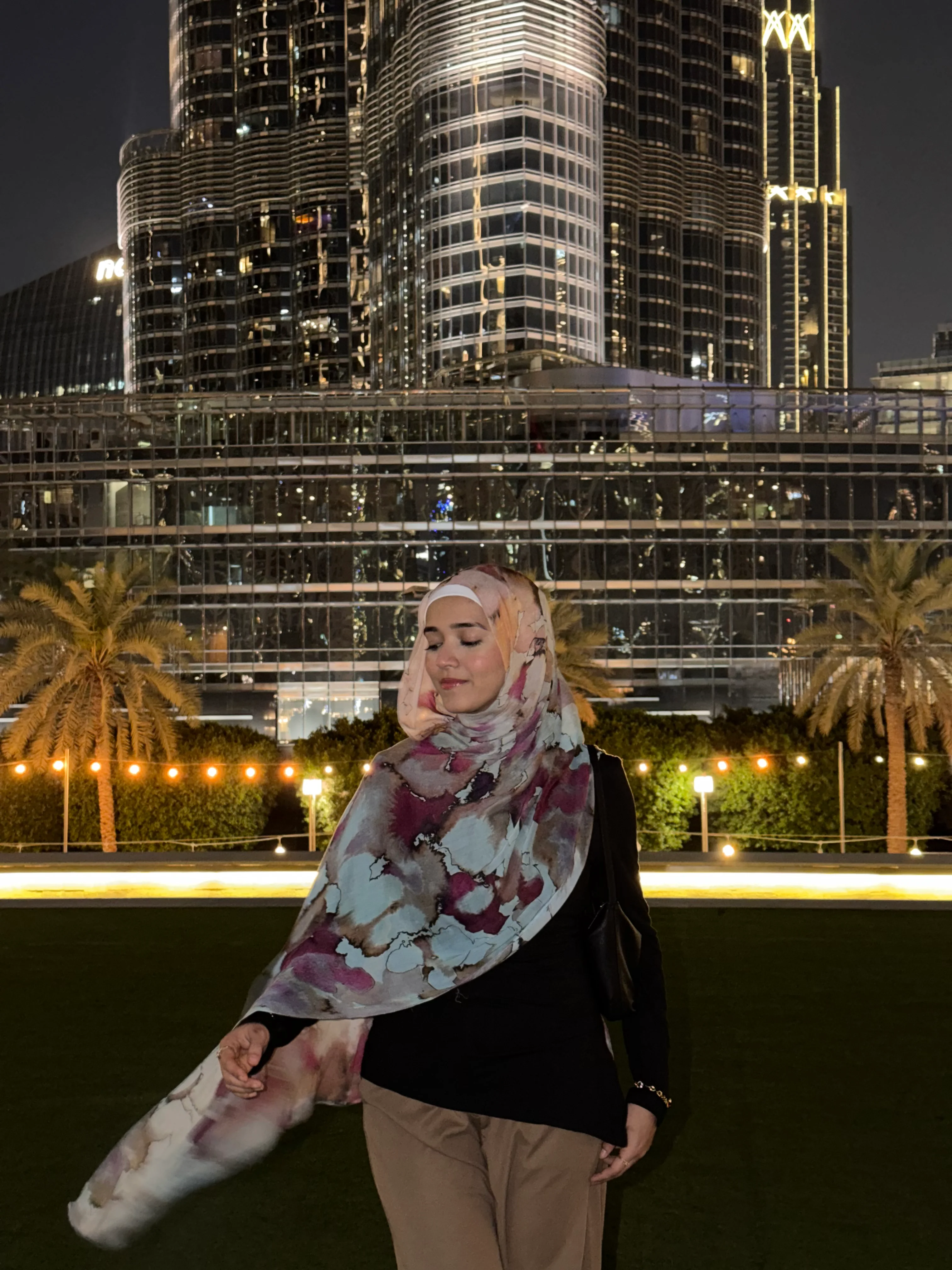 Watercolor Printed Modal Hijab - Image 6